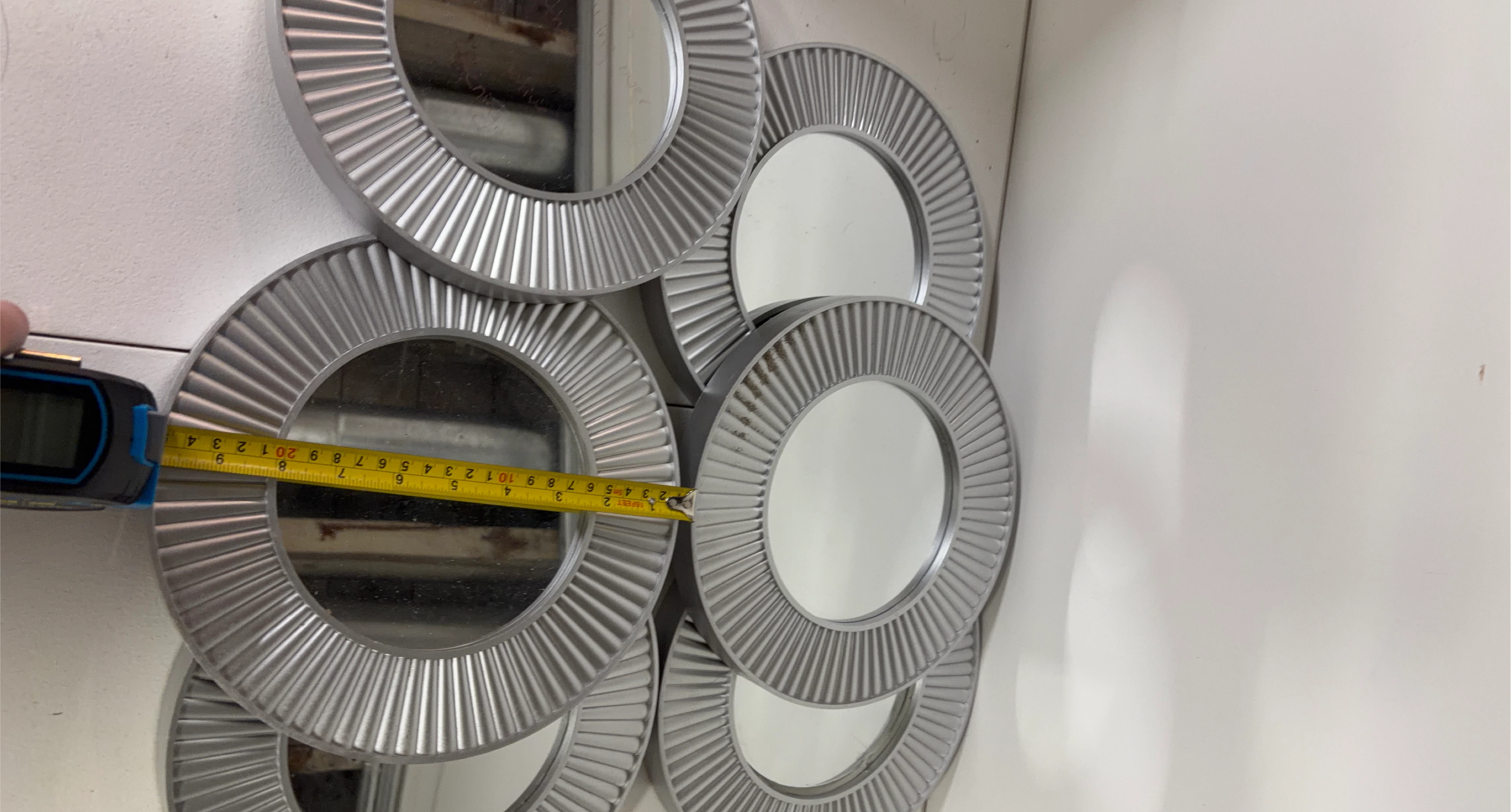 6 Silver Sunburst Mirror Wall Decor