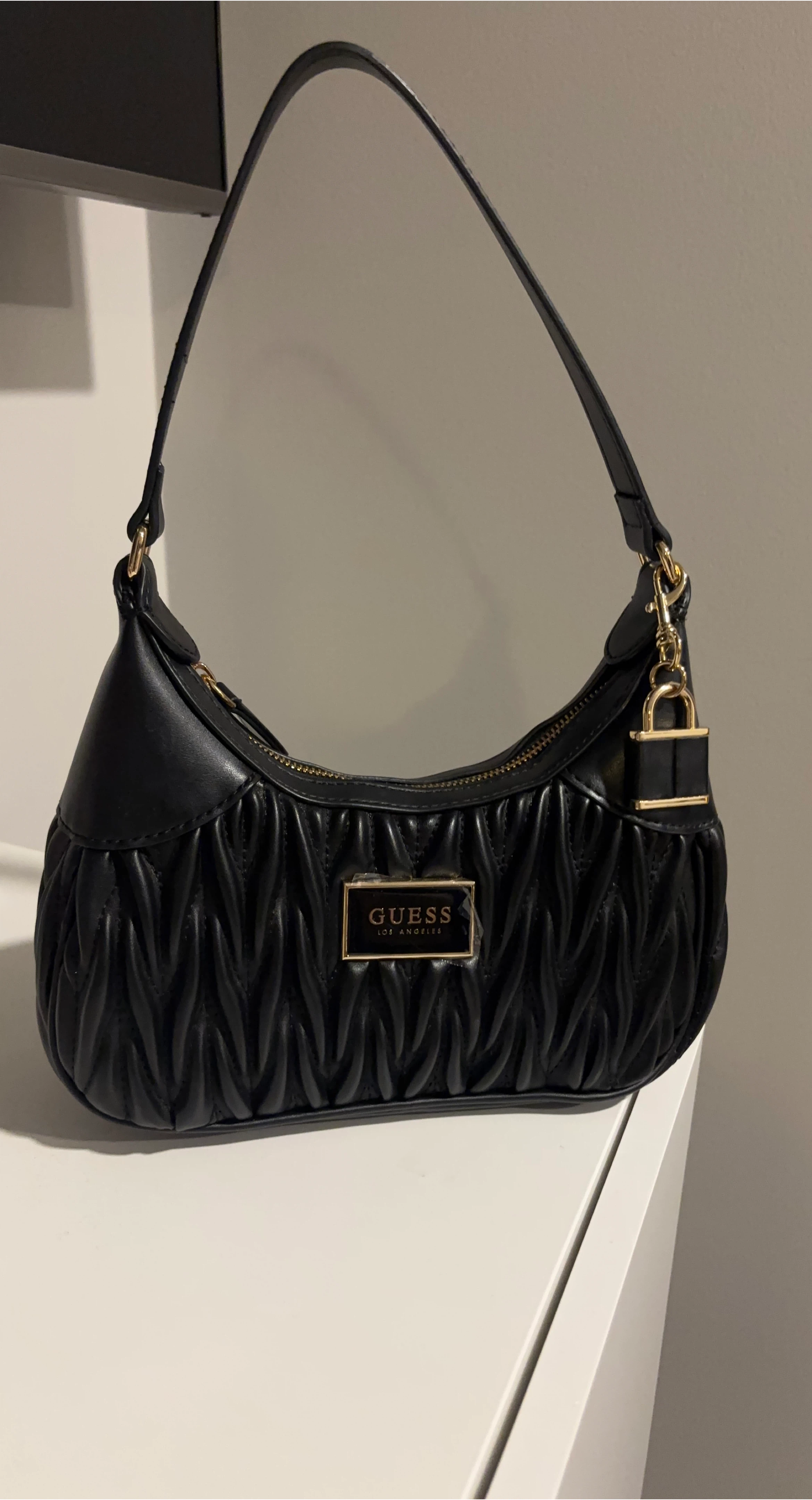 Guess Black Quilted Shoulder Bag