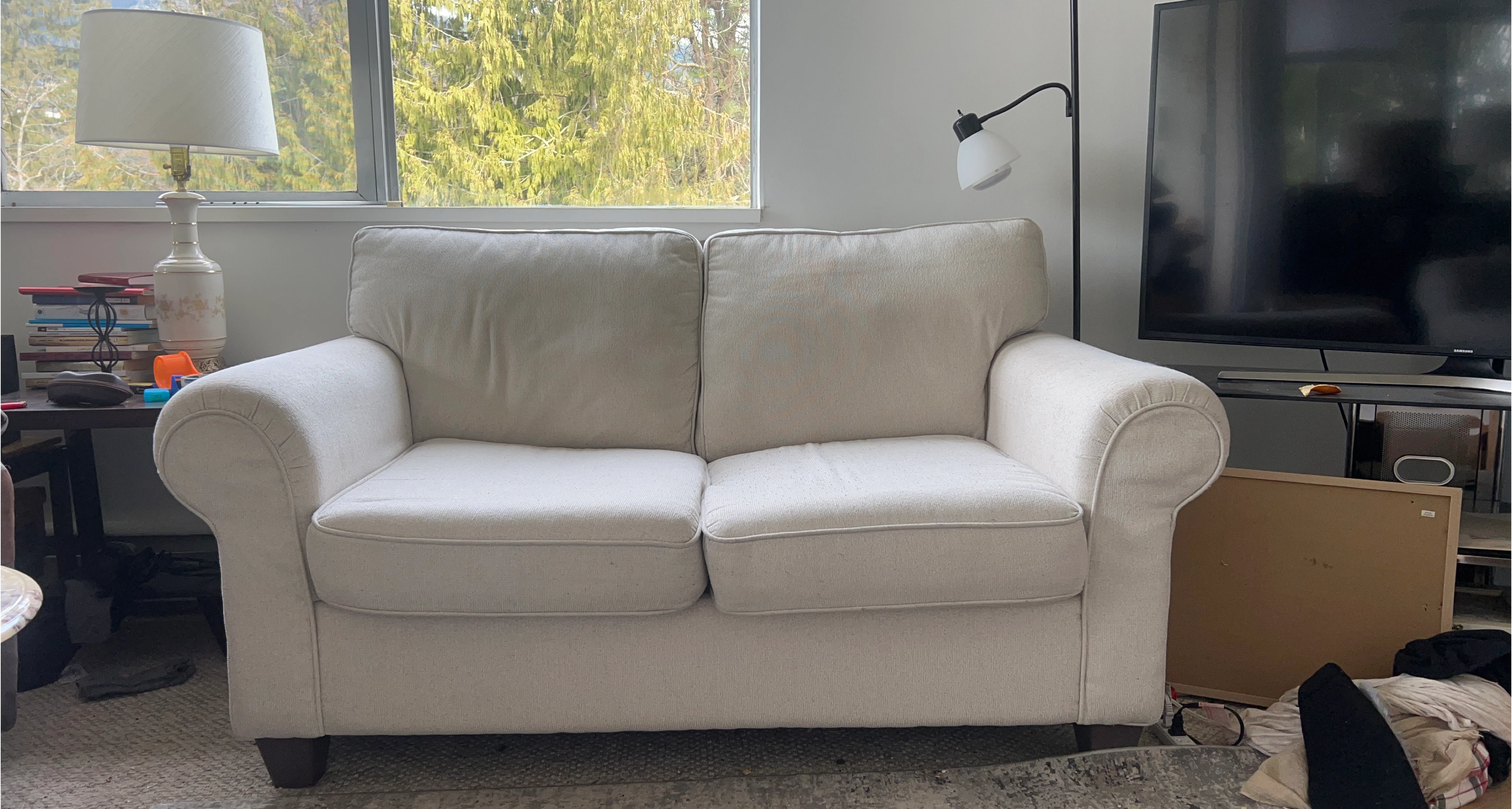 Cream Loveseat Sofa