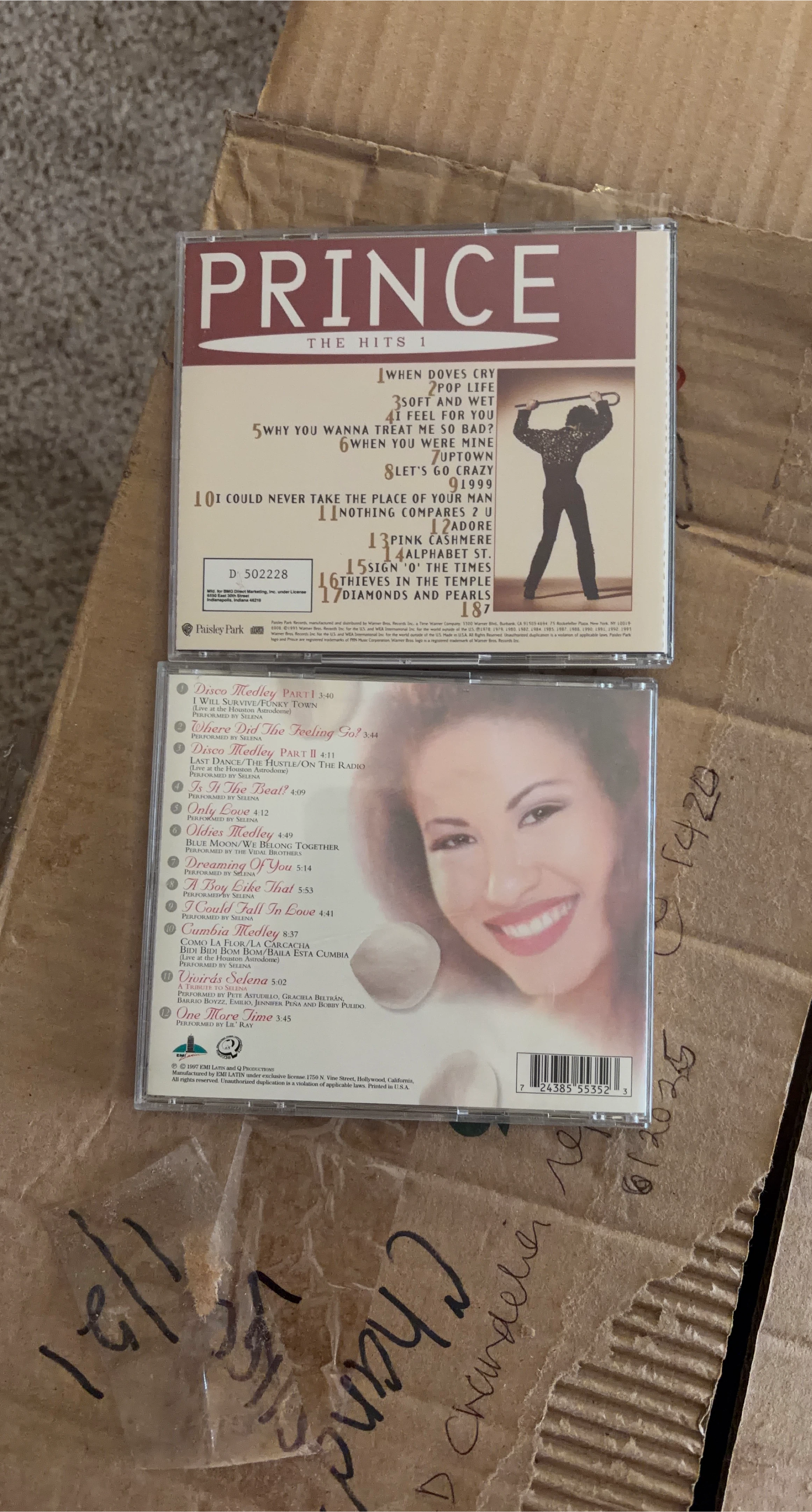 Prince The Hits 1 CD and Selena CD