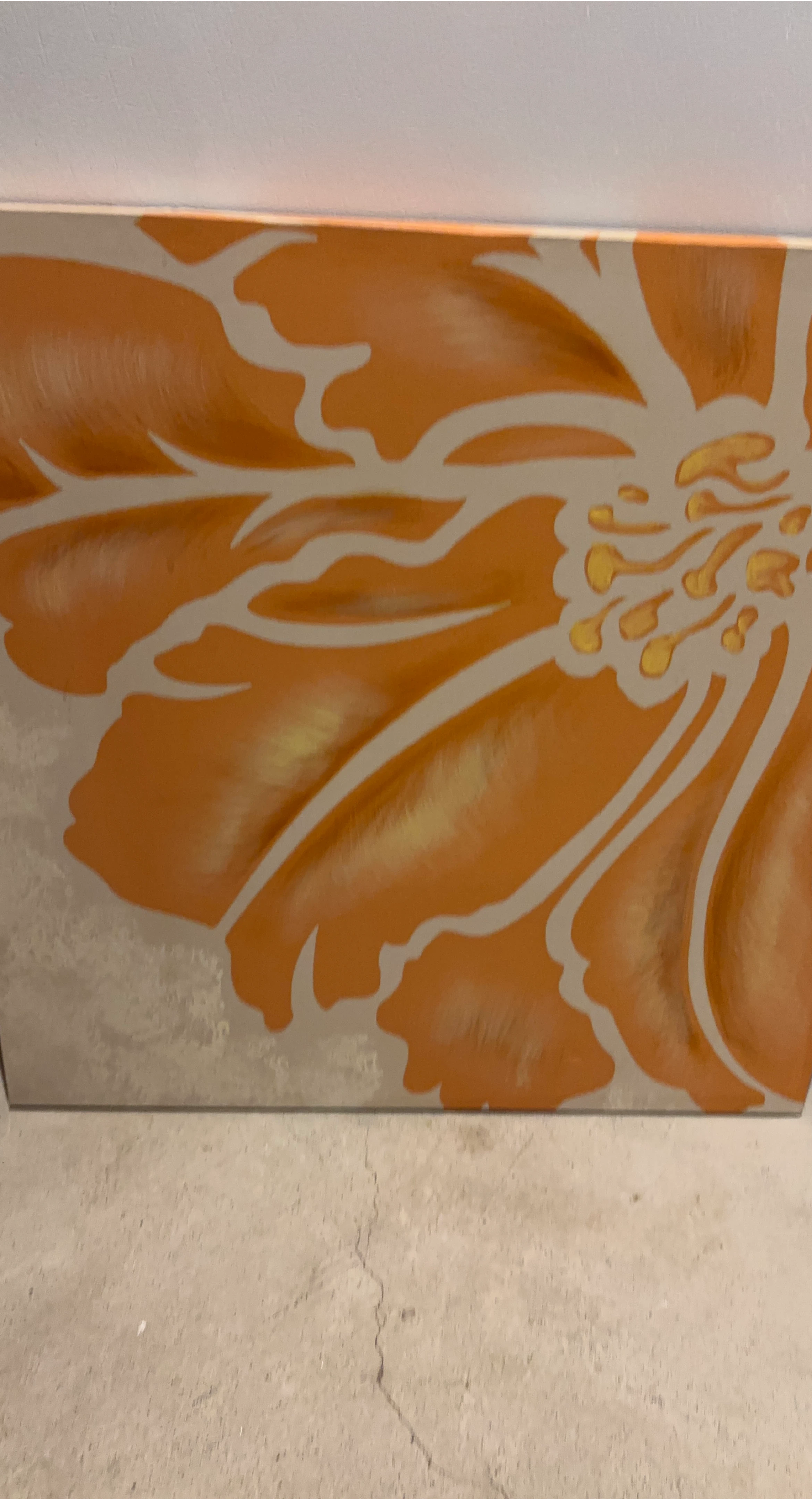 Orange Floral Wall Art