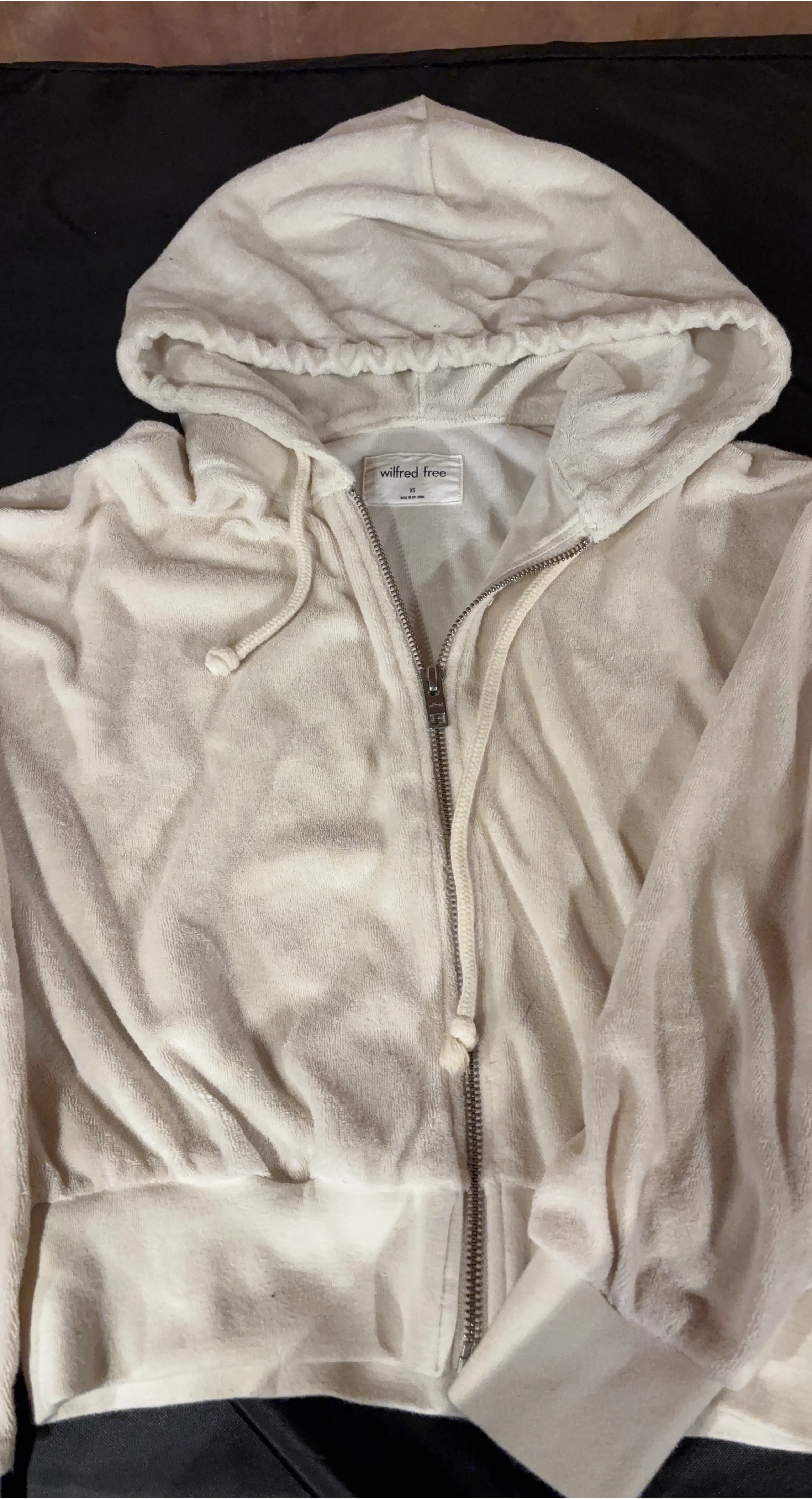 Wilfred Free Cream Velour Hoodie