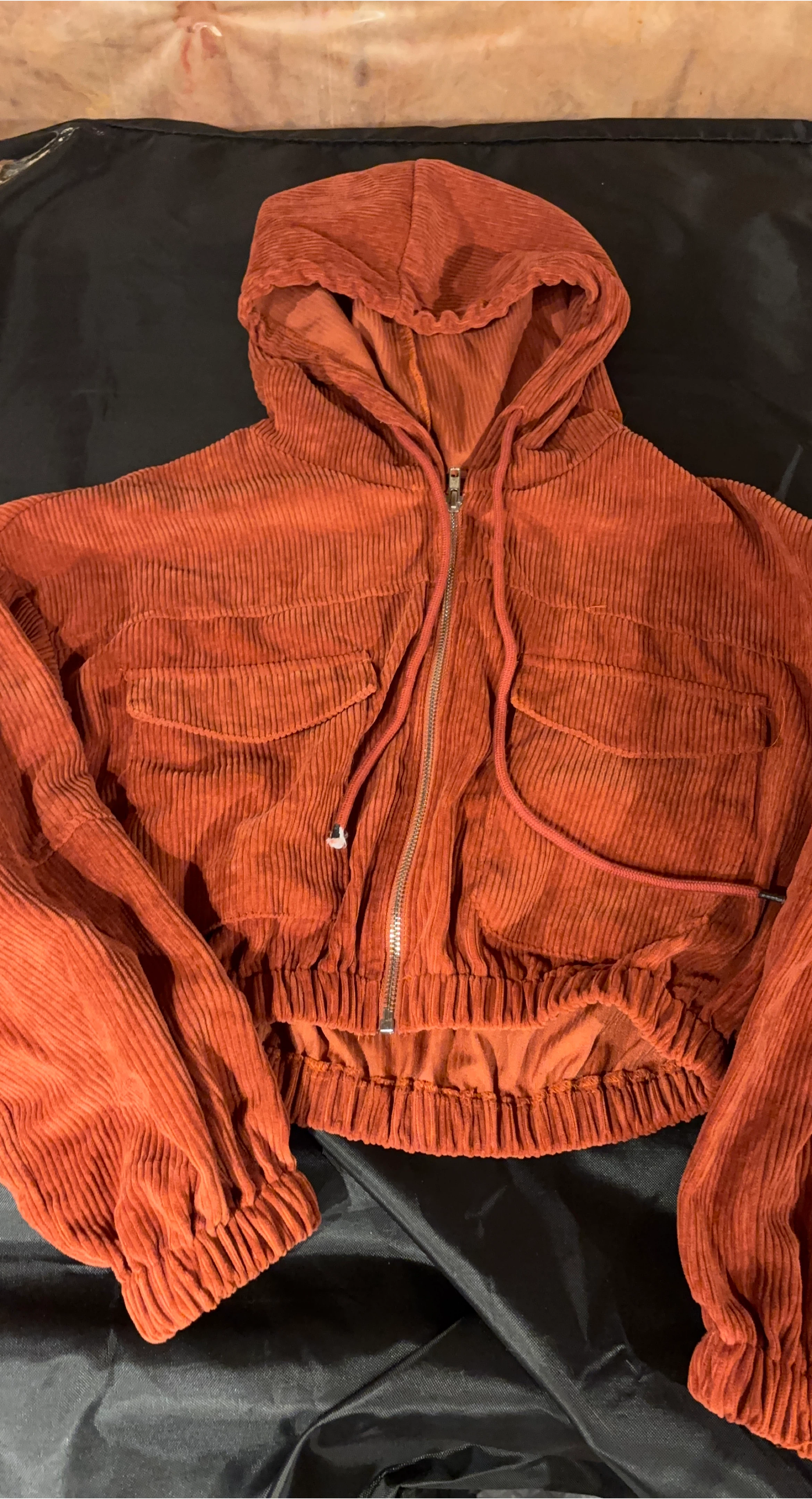 Corduroy Cropped Hoodie