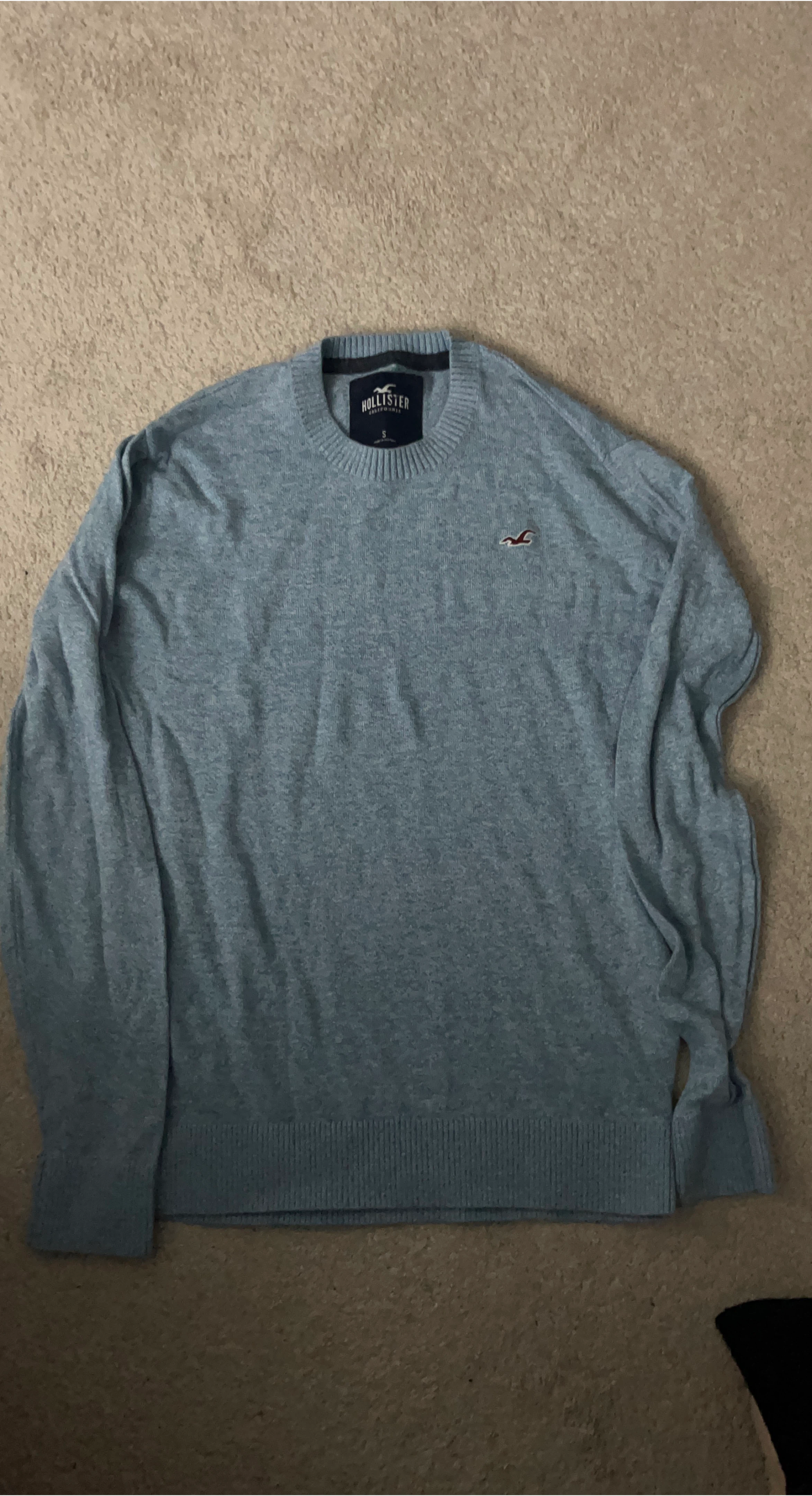 Hollister Blue Crew Neck Sweater Size S used like new