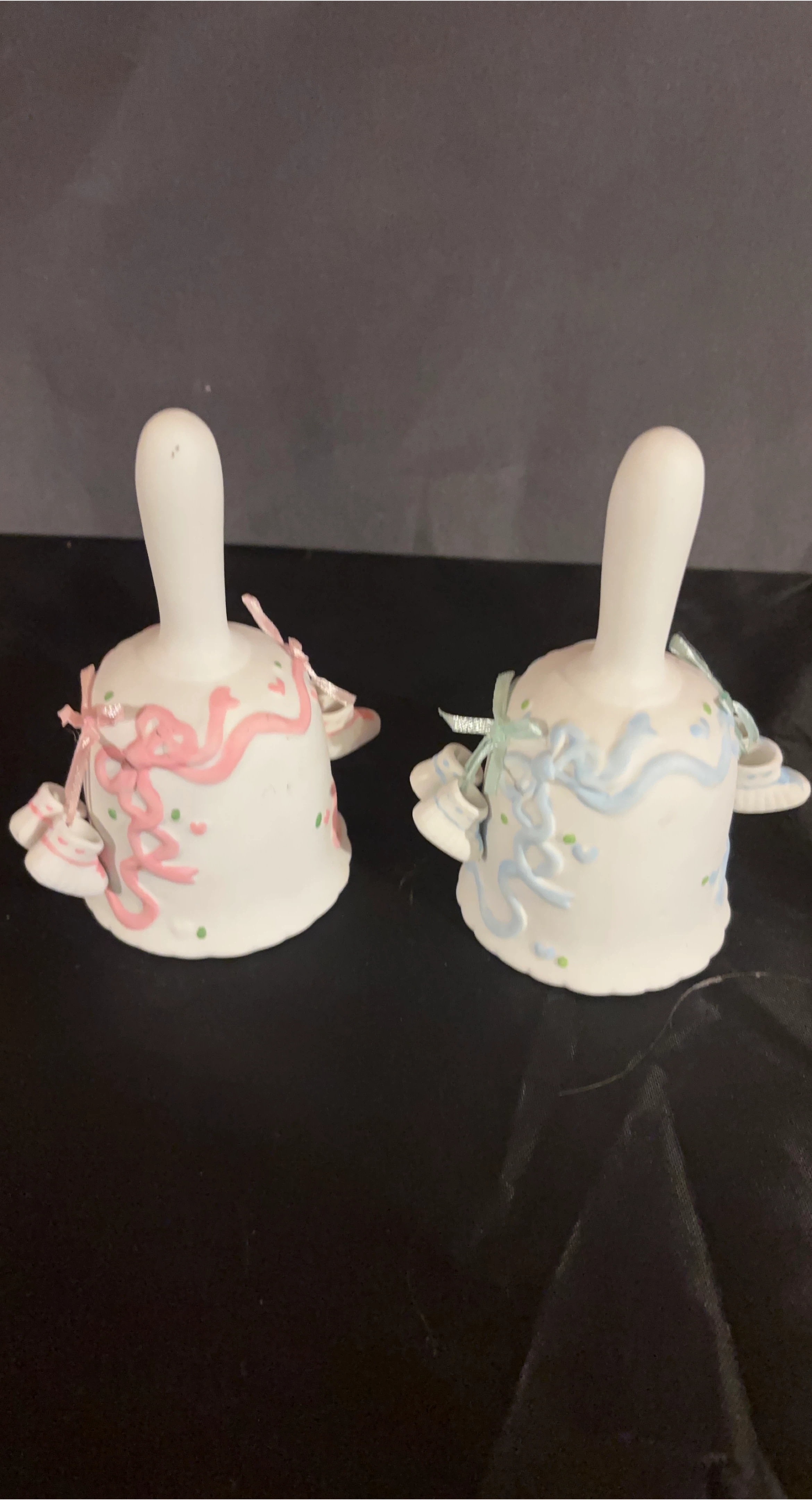 New!!! 100 pieces Ceramic Baby Bells - Pink & Blue