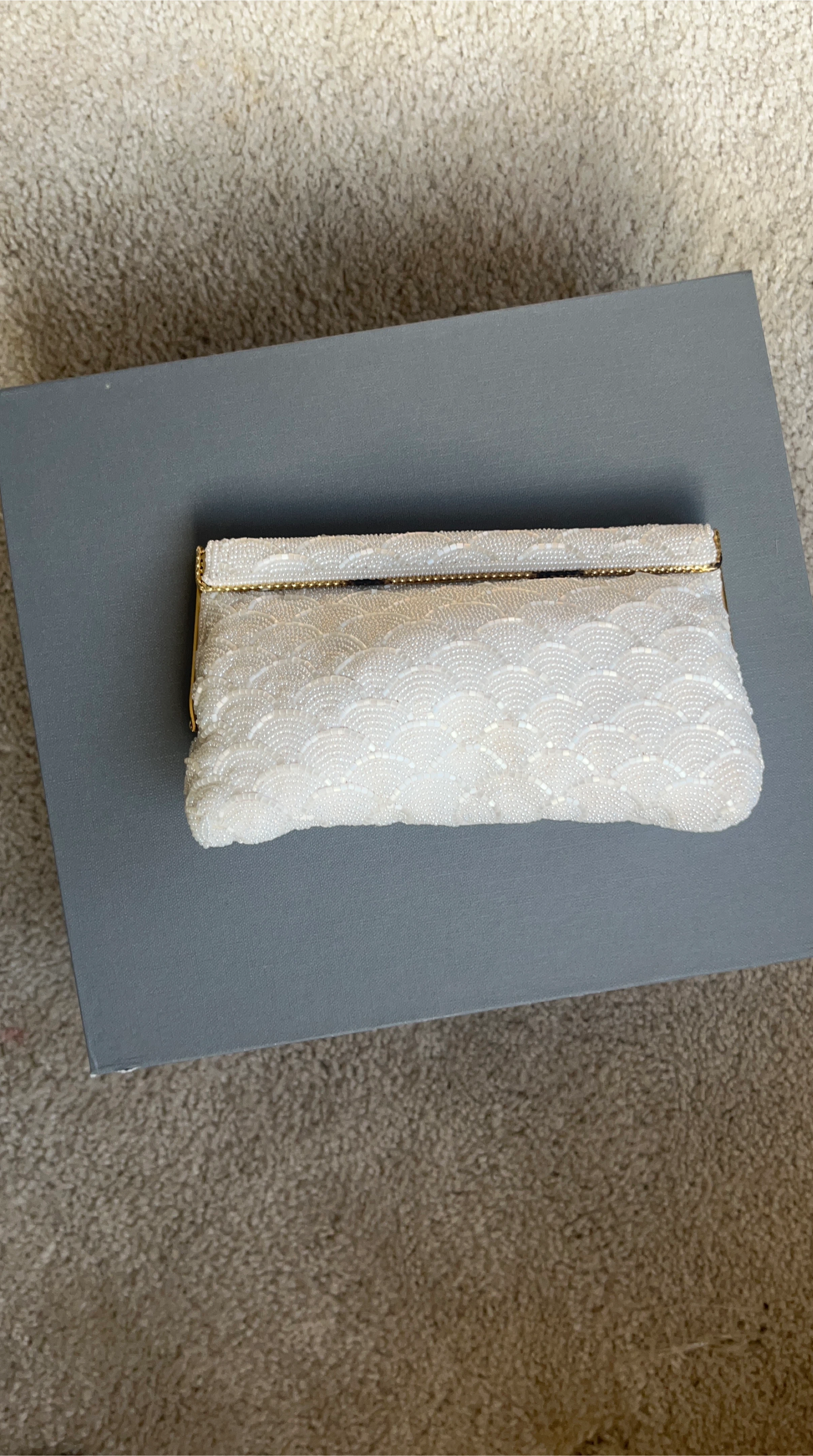 White Beaded Clutch Purse