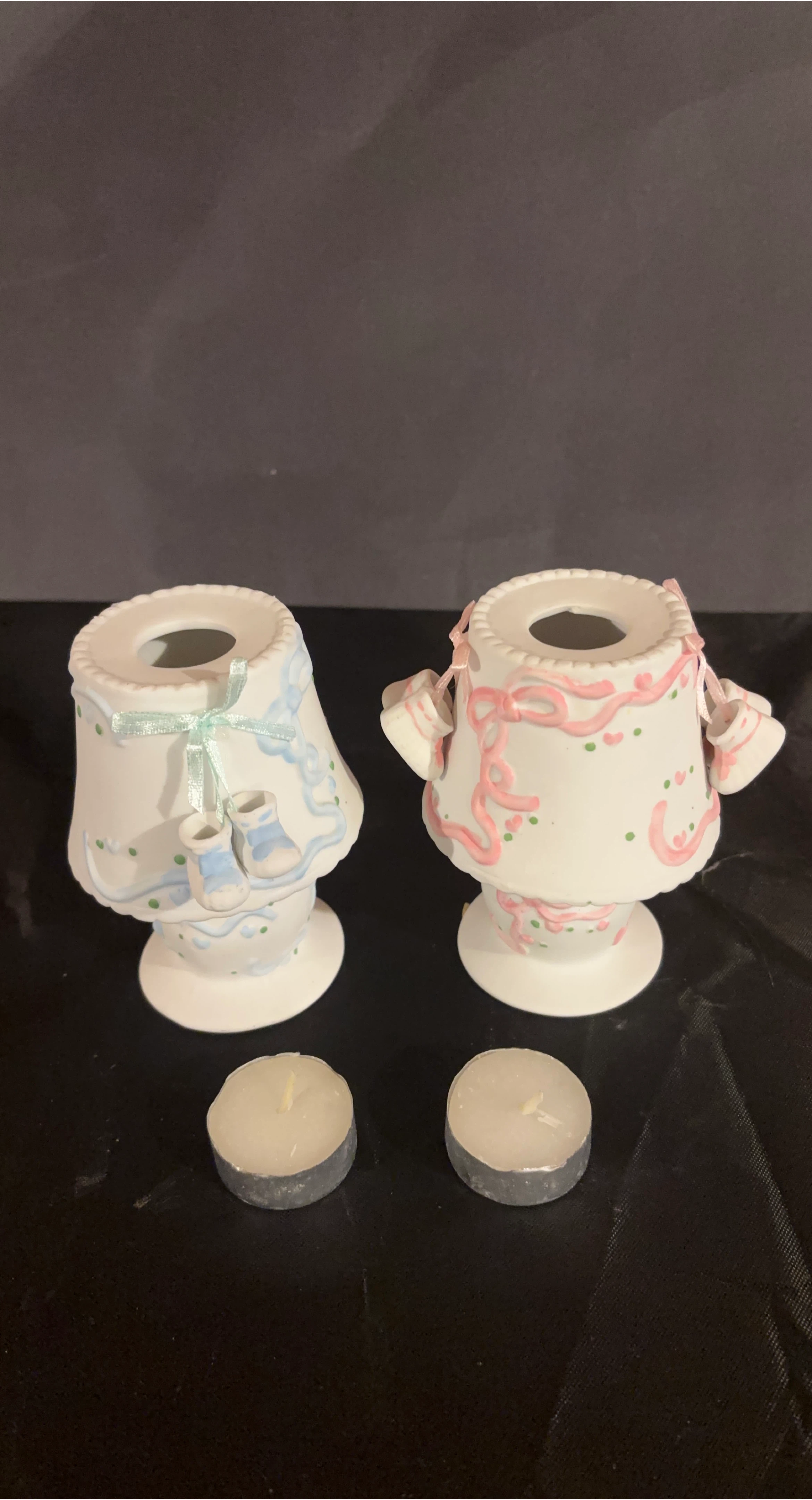 new!!! Over 100 pieces Pair of Baby Bootie Themed Candle Holders