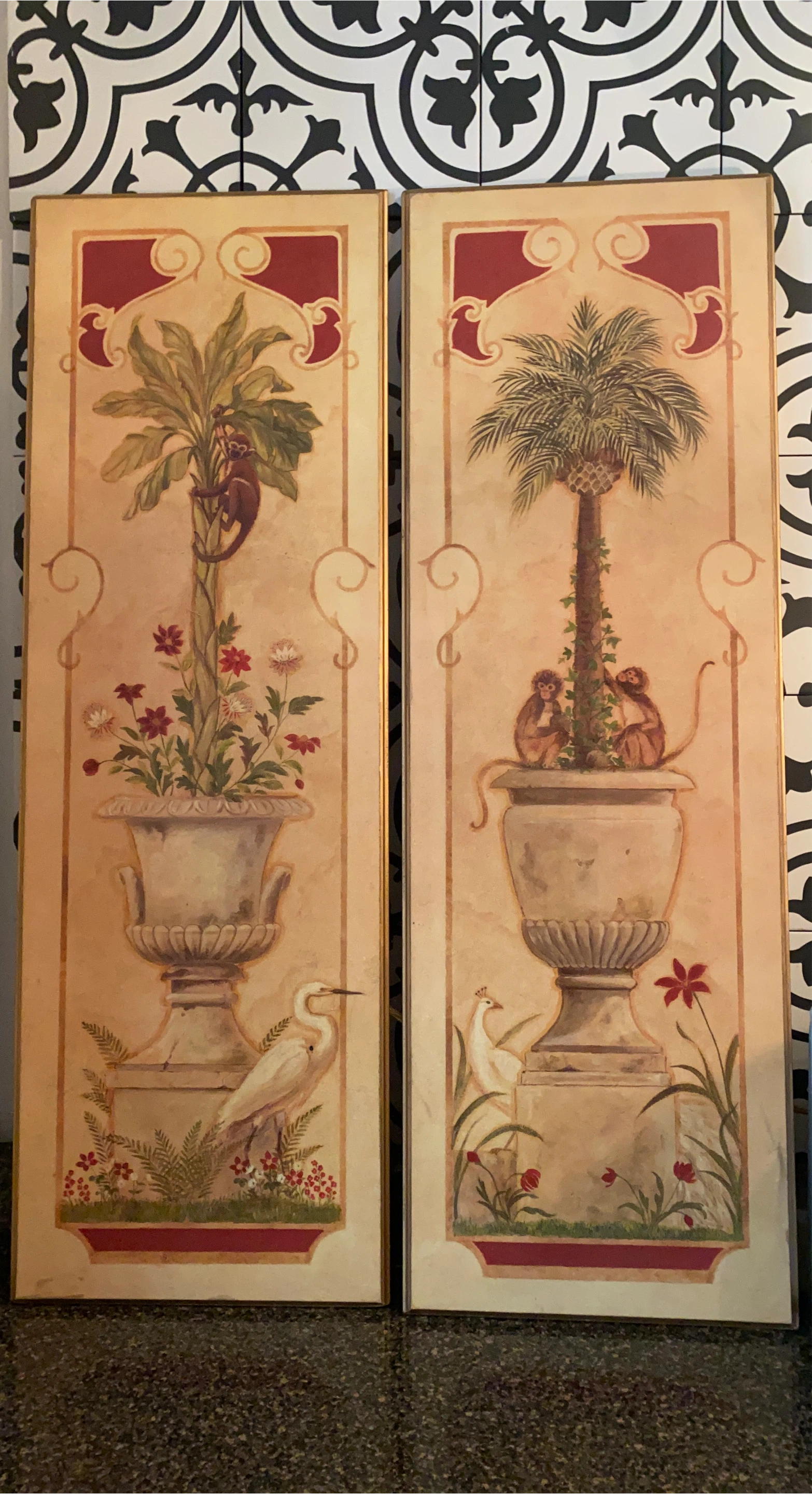 Set of 2 Vintage Monkey ♥️♥️ Each $100         Wall Art Panels