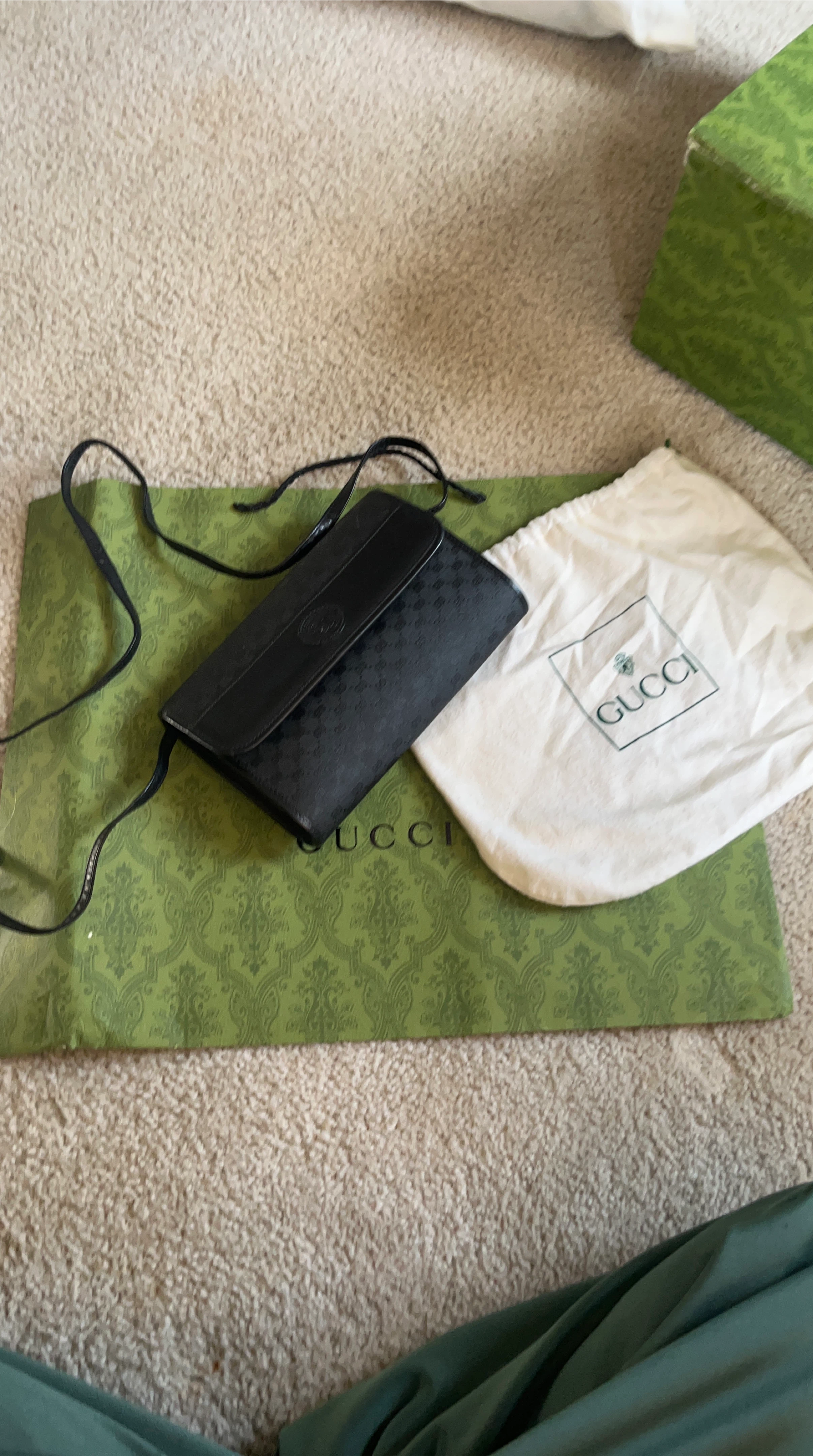 Gucci Black Monogram Clutch Wallet