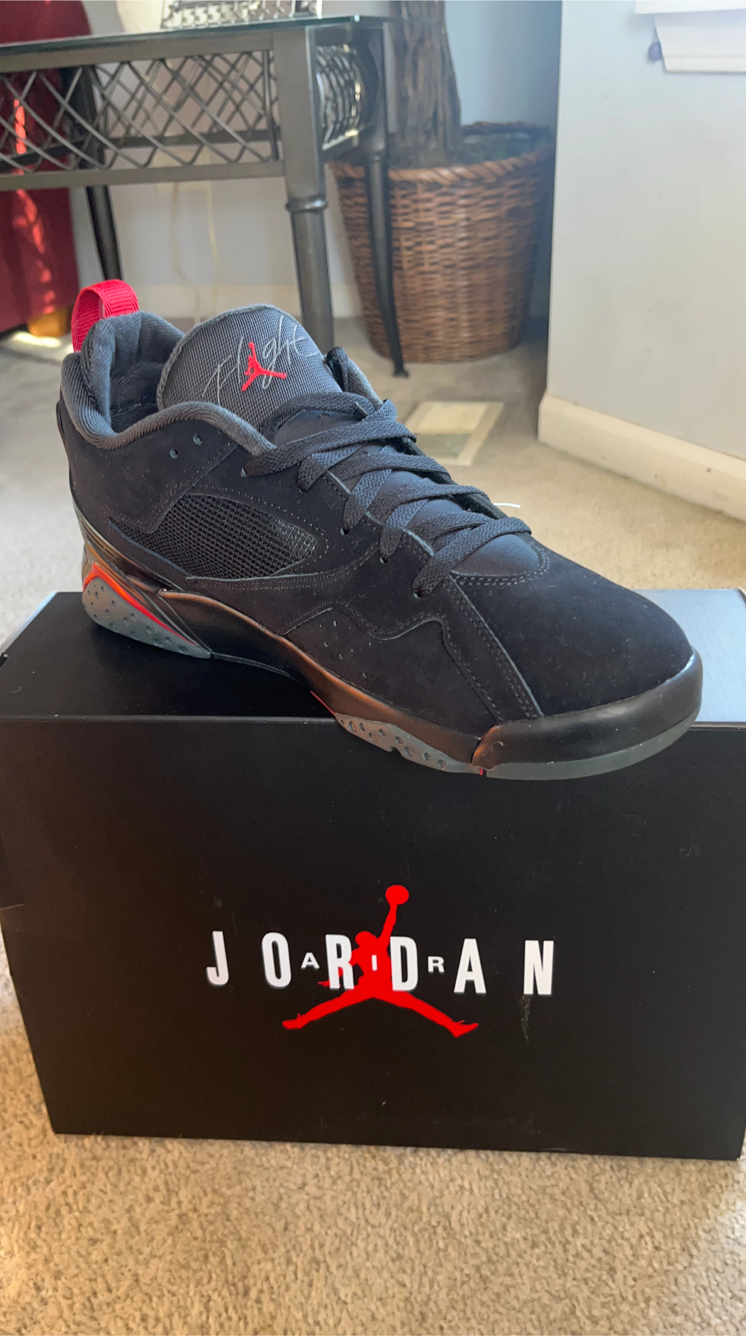 Jordan Black Red Flight Sneakers