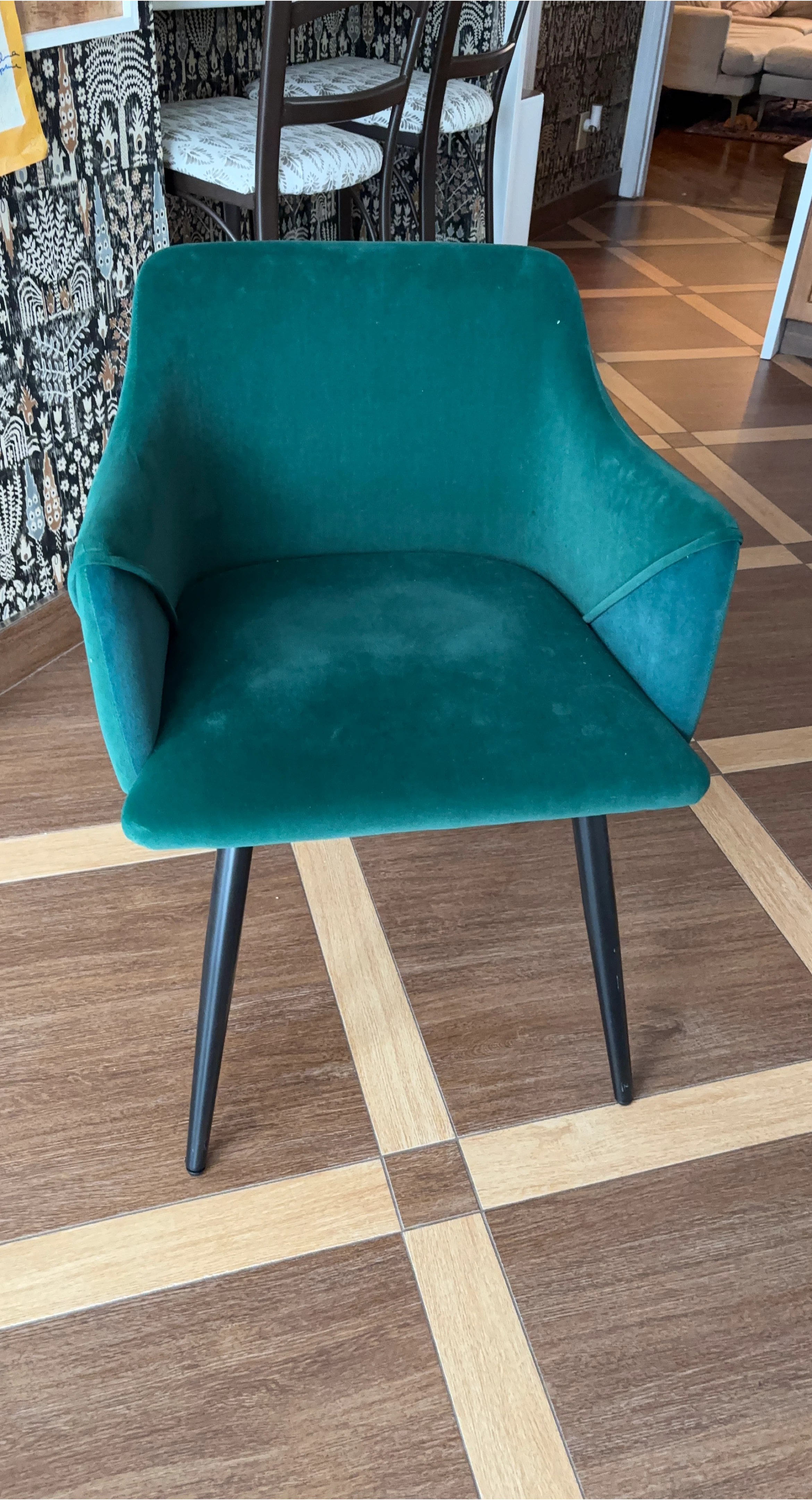 Teal Velvet Armchair