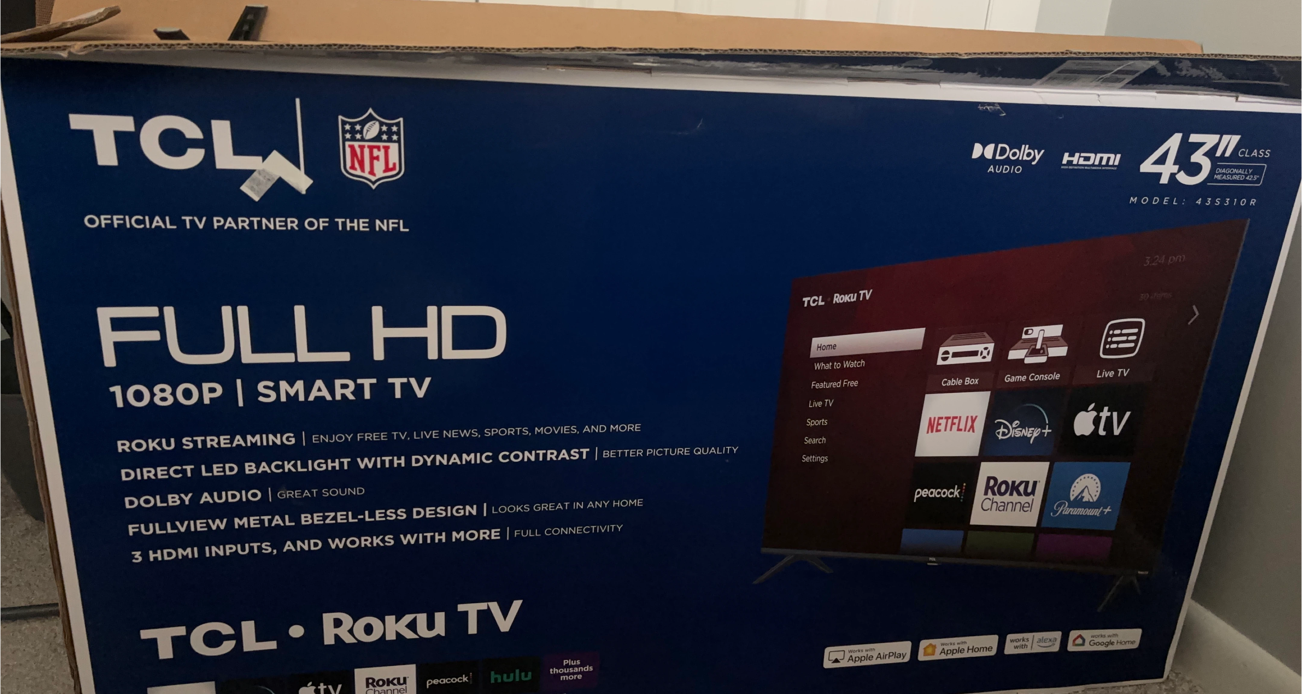 TCL 43" Full HD Roku Smart TV (Model 43S310R)