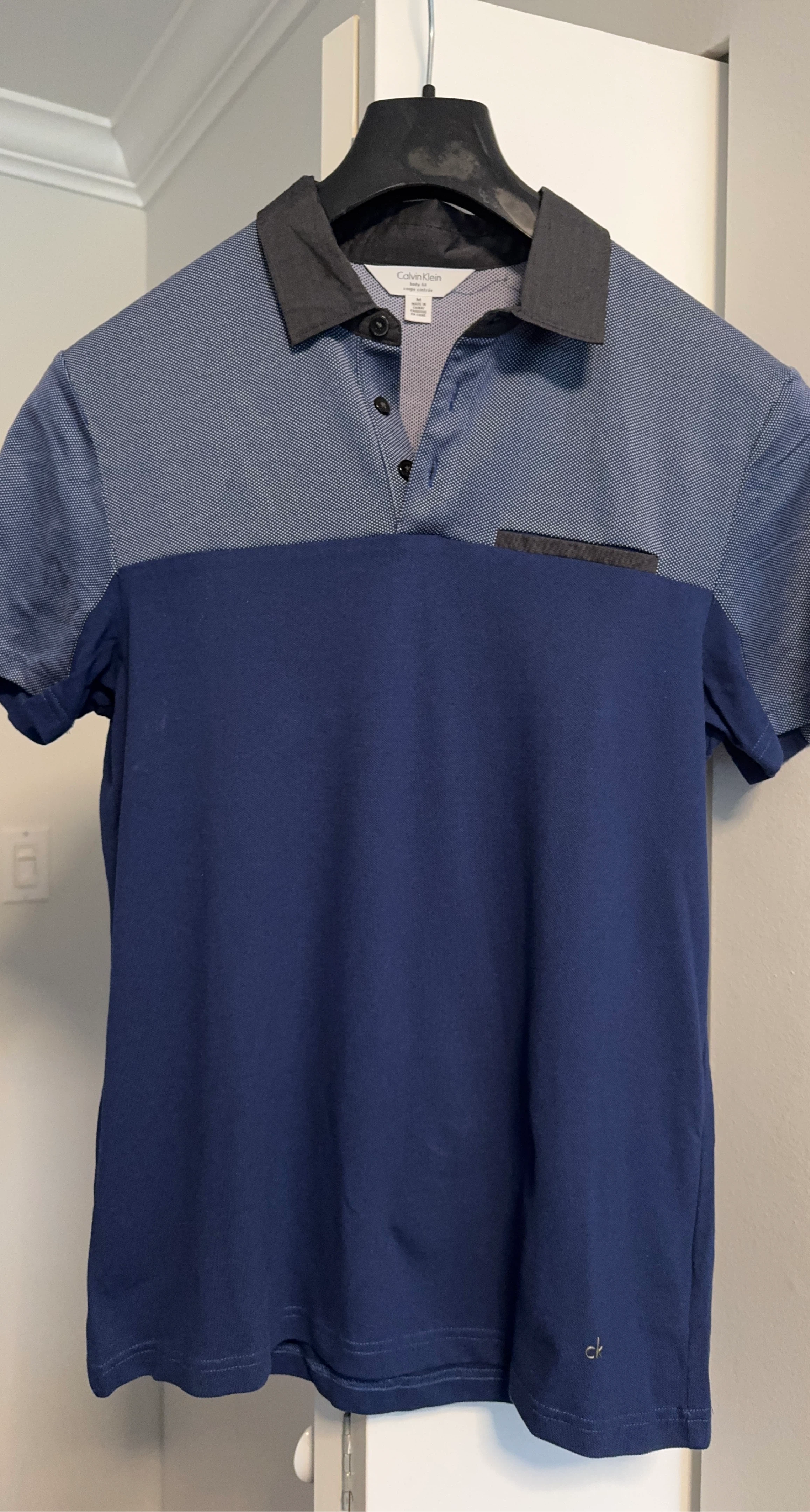 Calvin Klein Men's Polo Shirt - Navy Blue - Size M