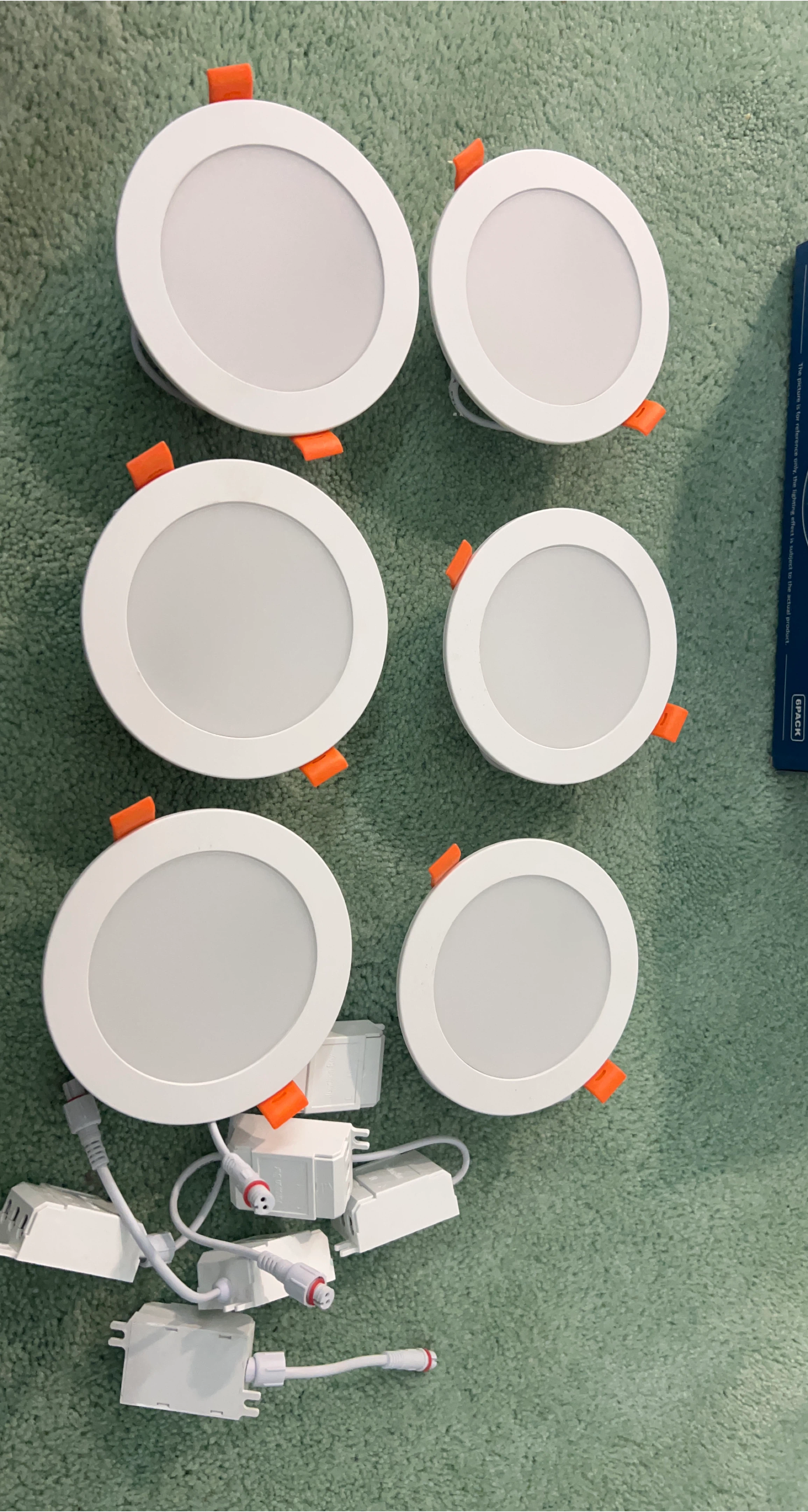 6 x White Round LED Ceiling Panel Lights