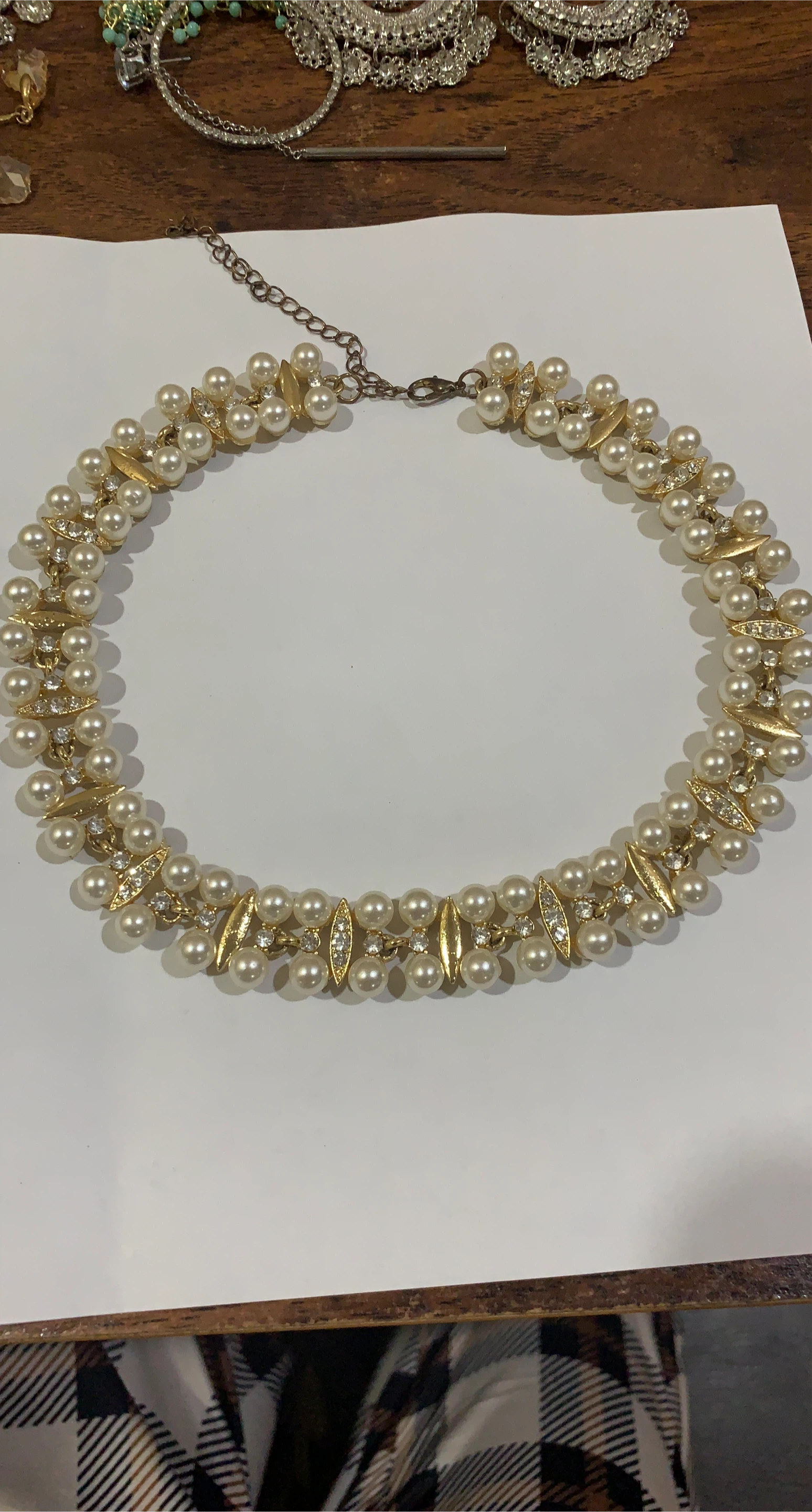 Faux Pearl and Gold-Tone Necklace