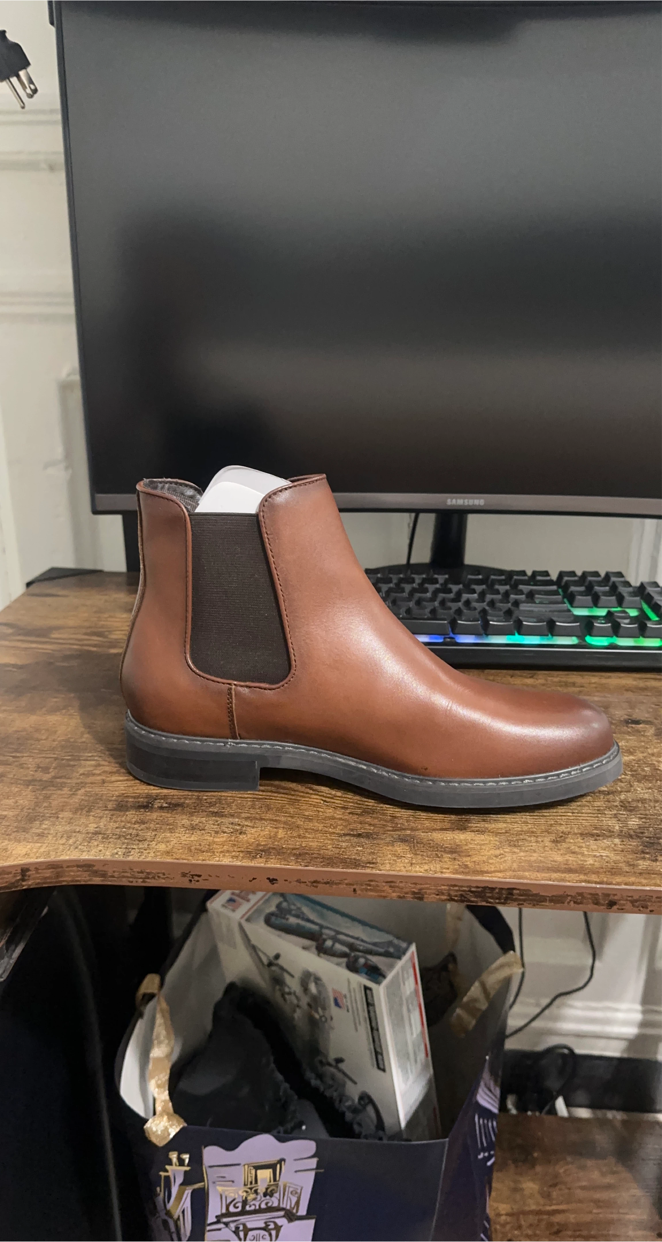 Brown Leather Chelsea Boots