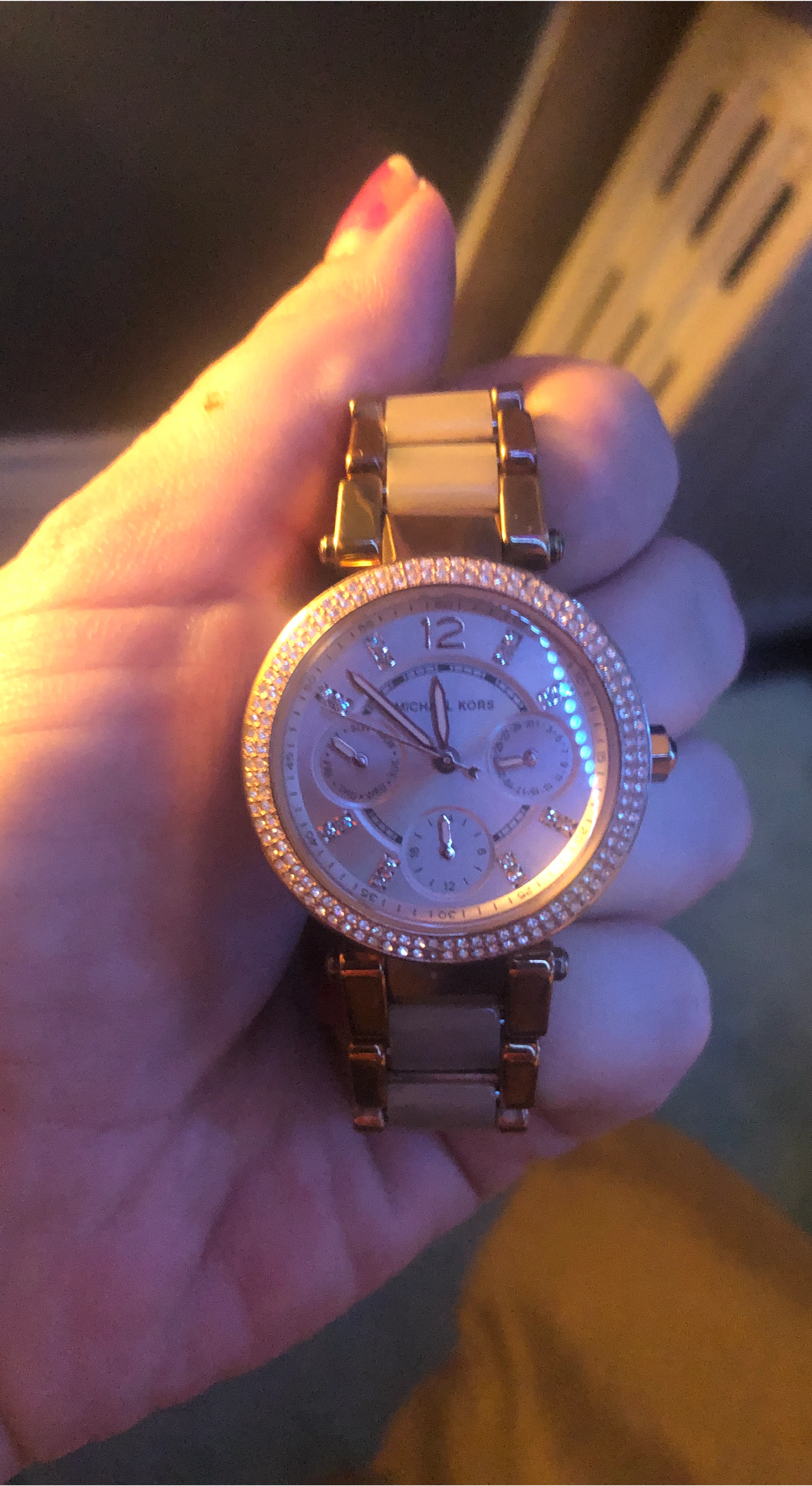 Michael Kors Women's Rose Gold & White Ceramic Watch