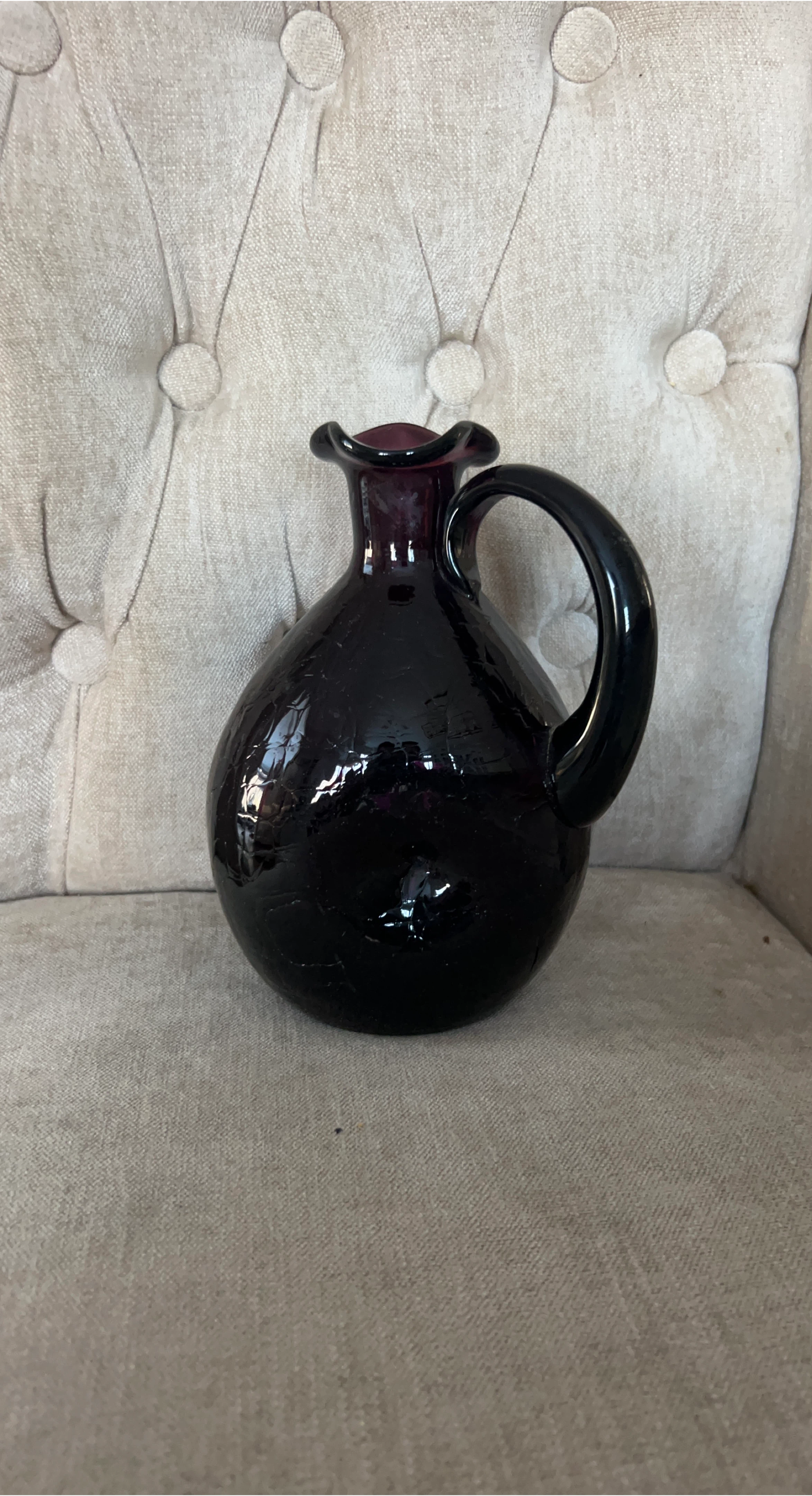 Dark Purple Glass Pitcher