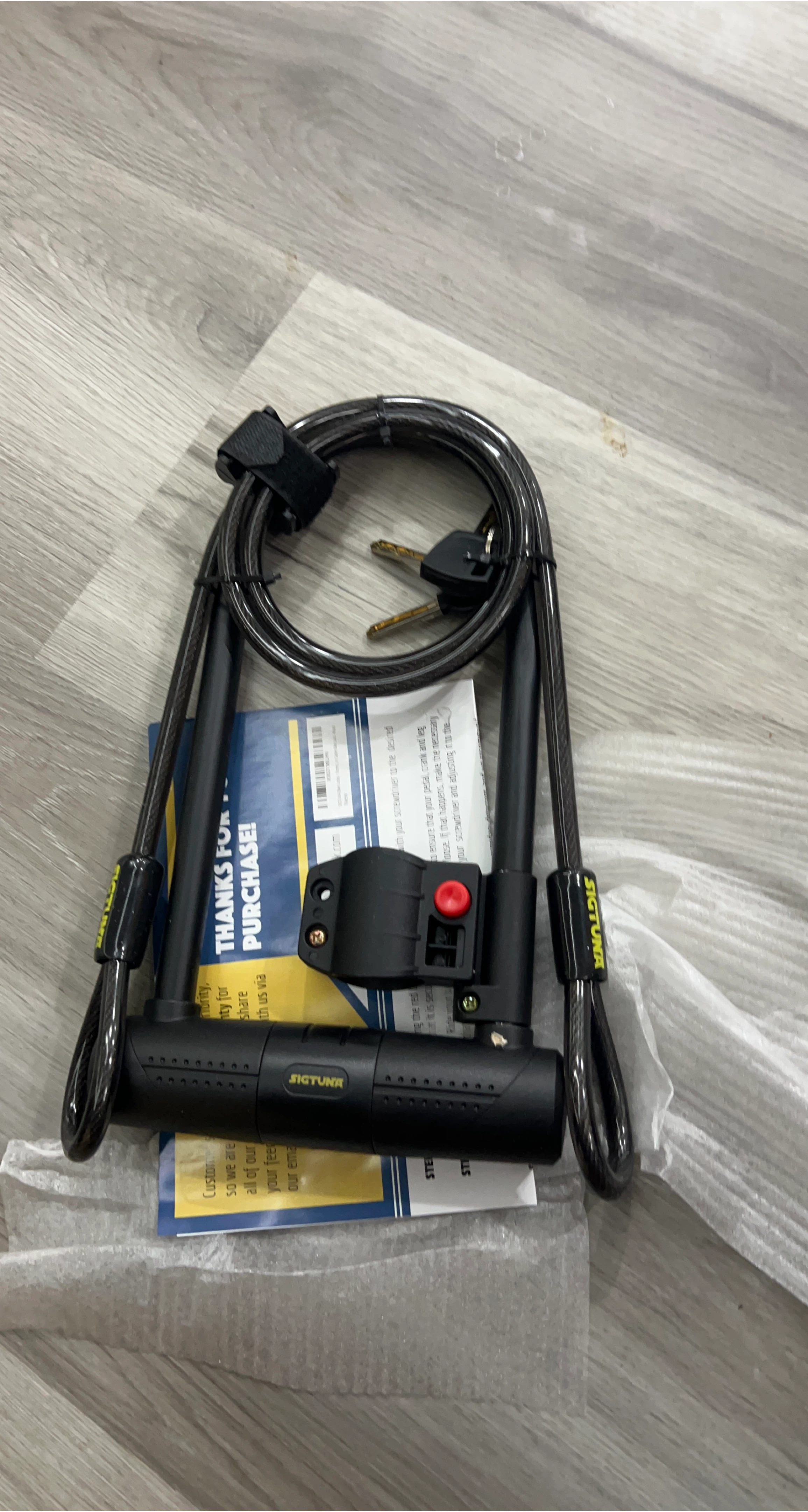 SIGTUNA Bike Lock with Keys and Mount