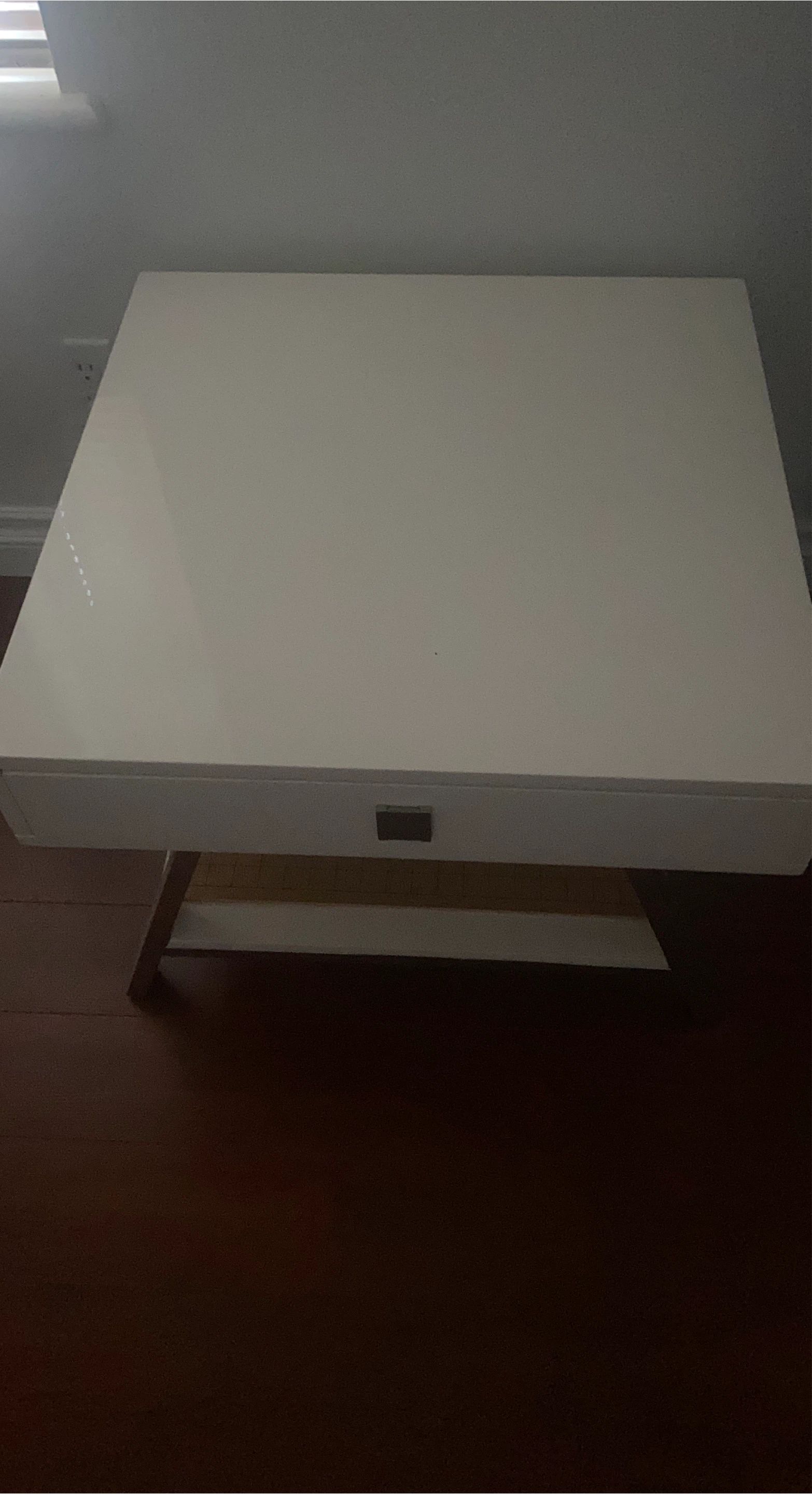 Lacquer  Finished Designer Side Table with Drawer