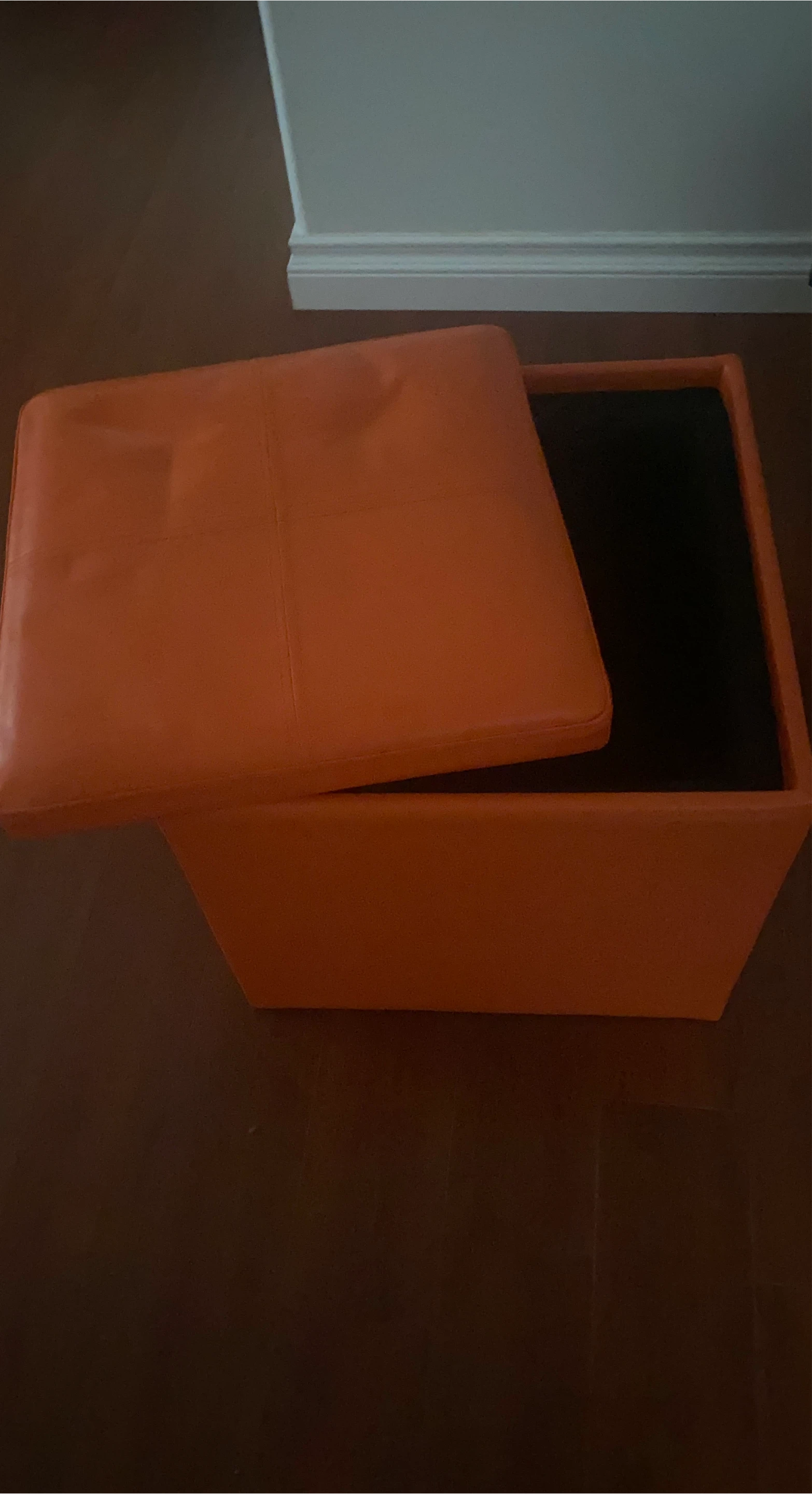Orange Storage Ottoman