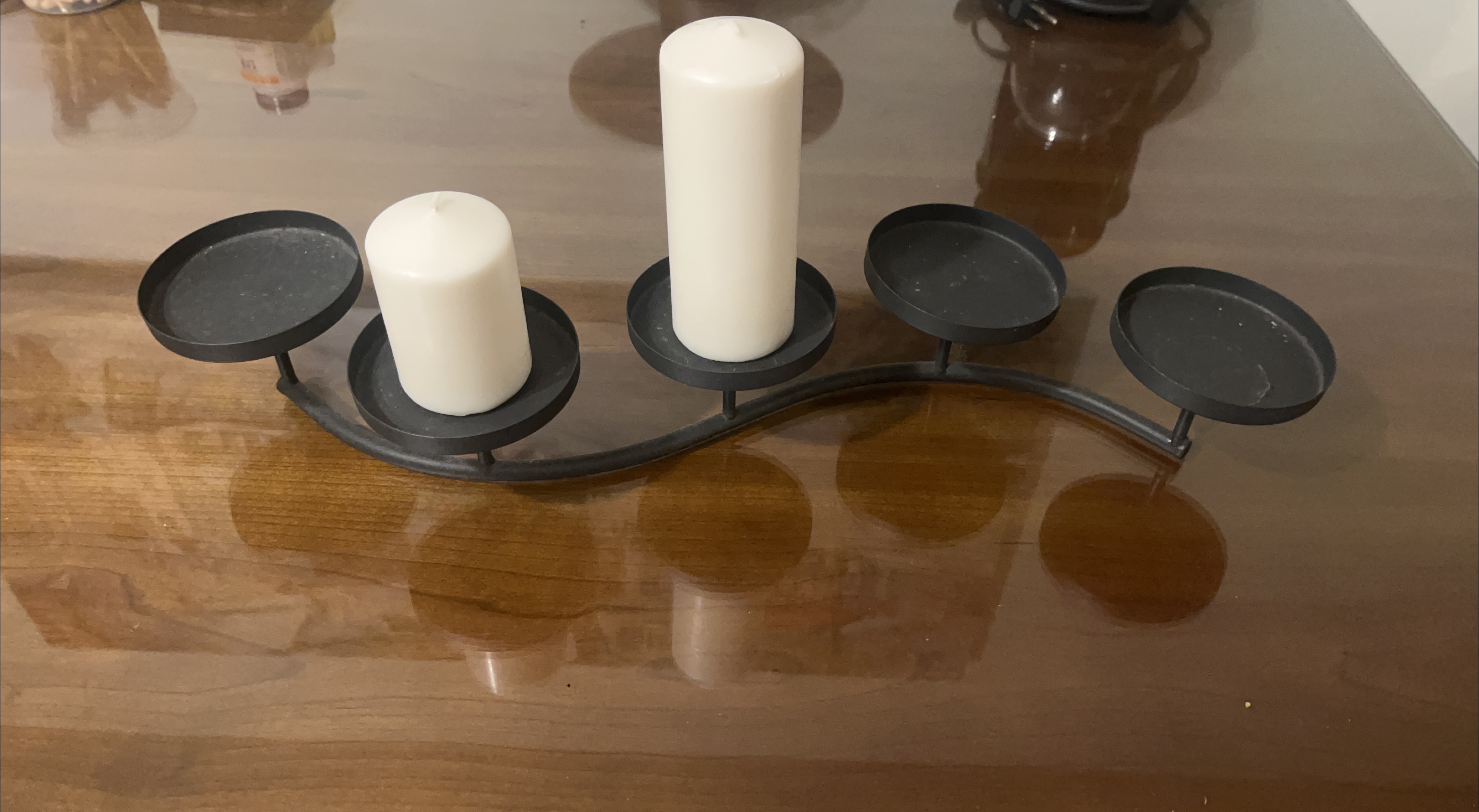 Black Metal 5-Candle Holder