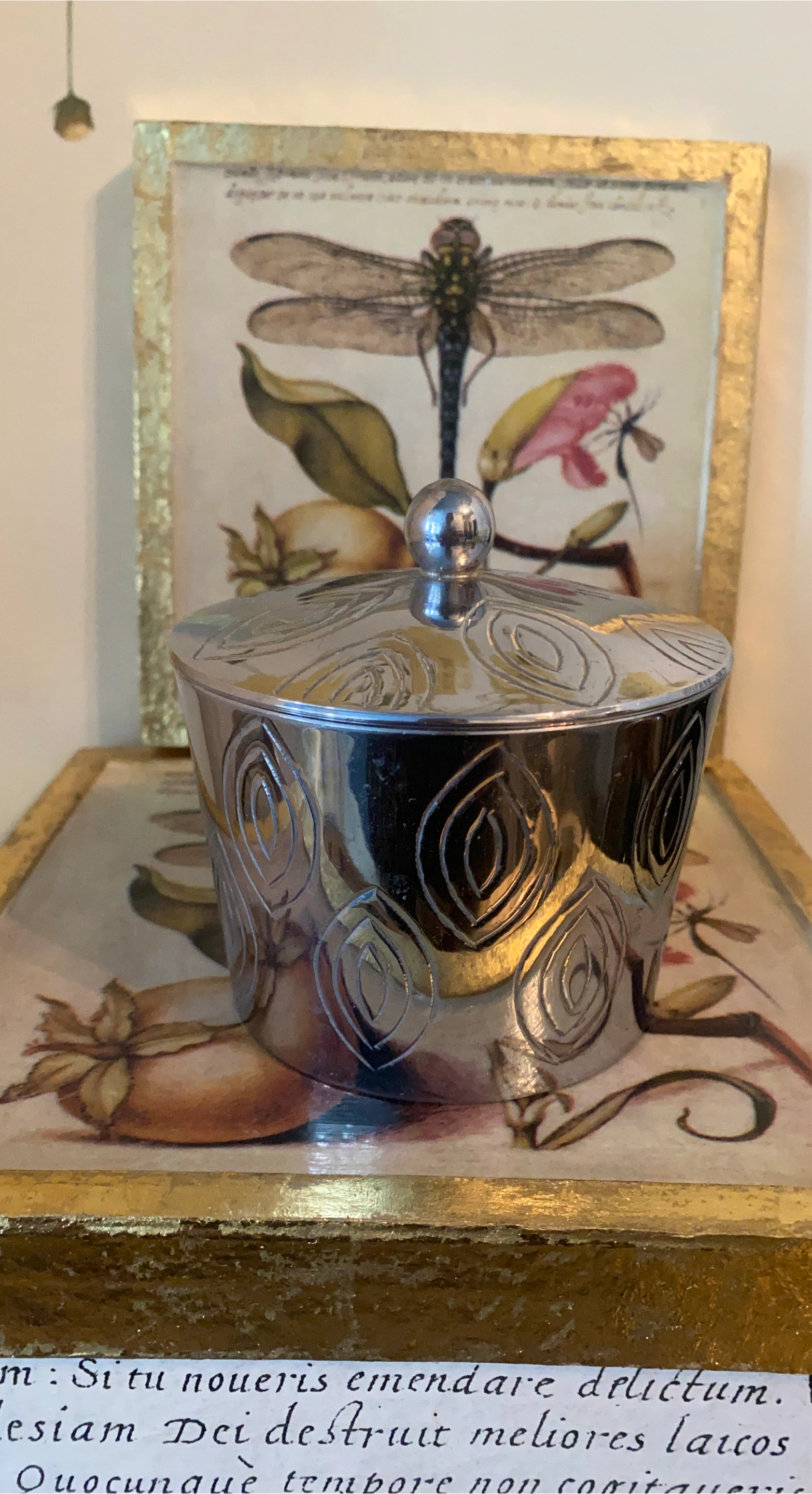 Silver Decorative Jar with Lid