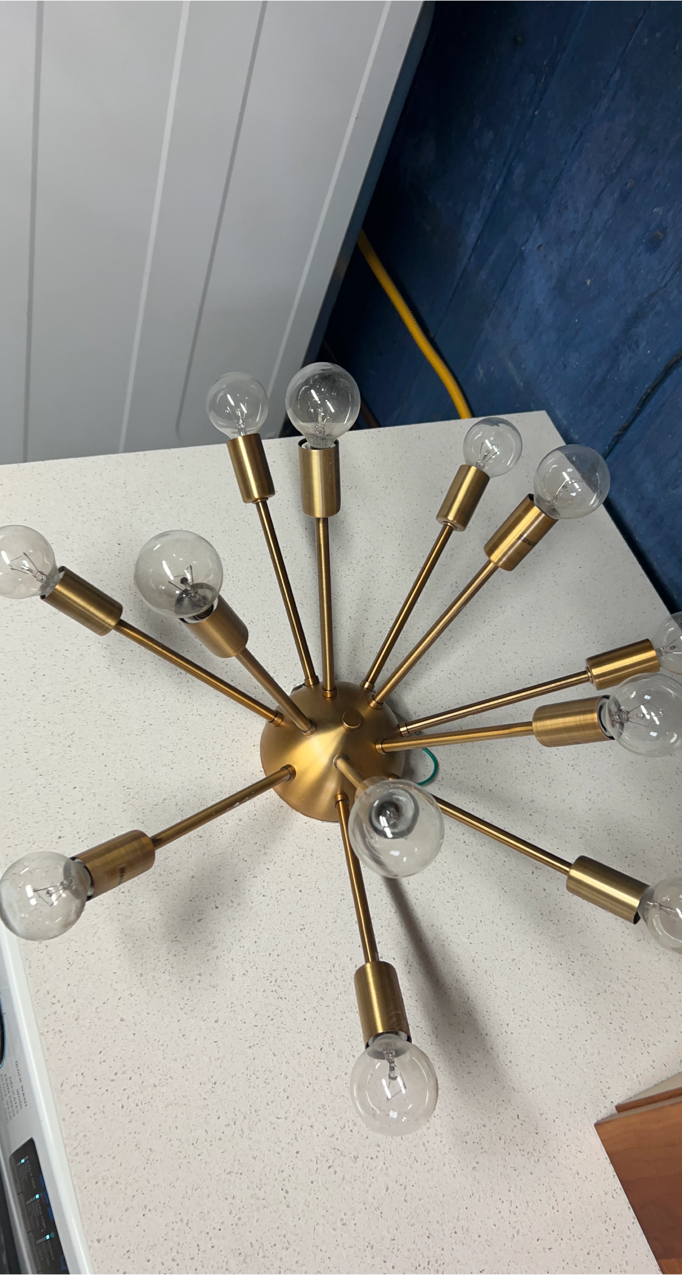 Sputnik Chandelier Light Fixture - Brass