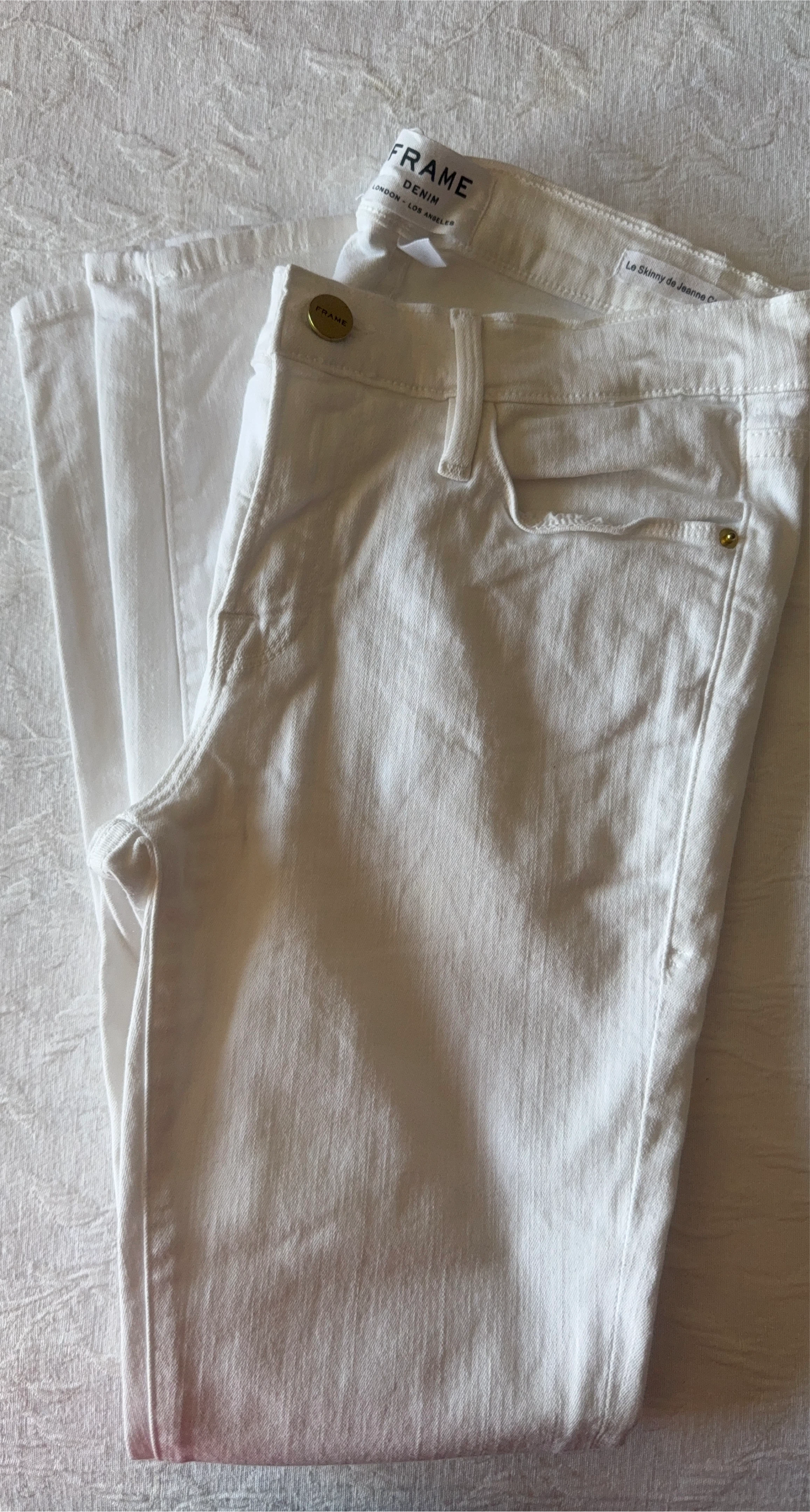 FRAME Denim Le Skinny Jeans - White - Size 28