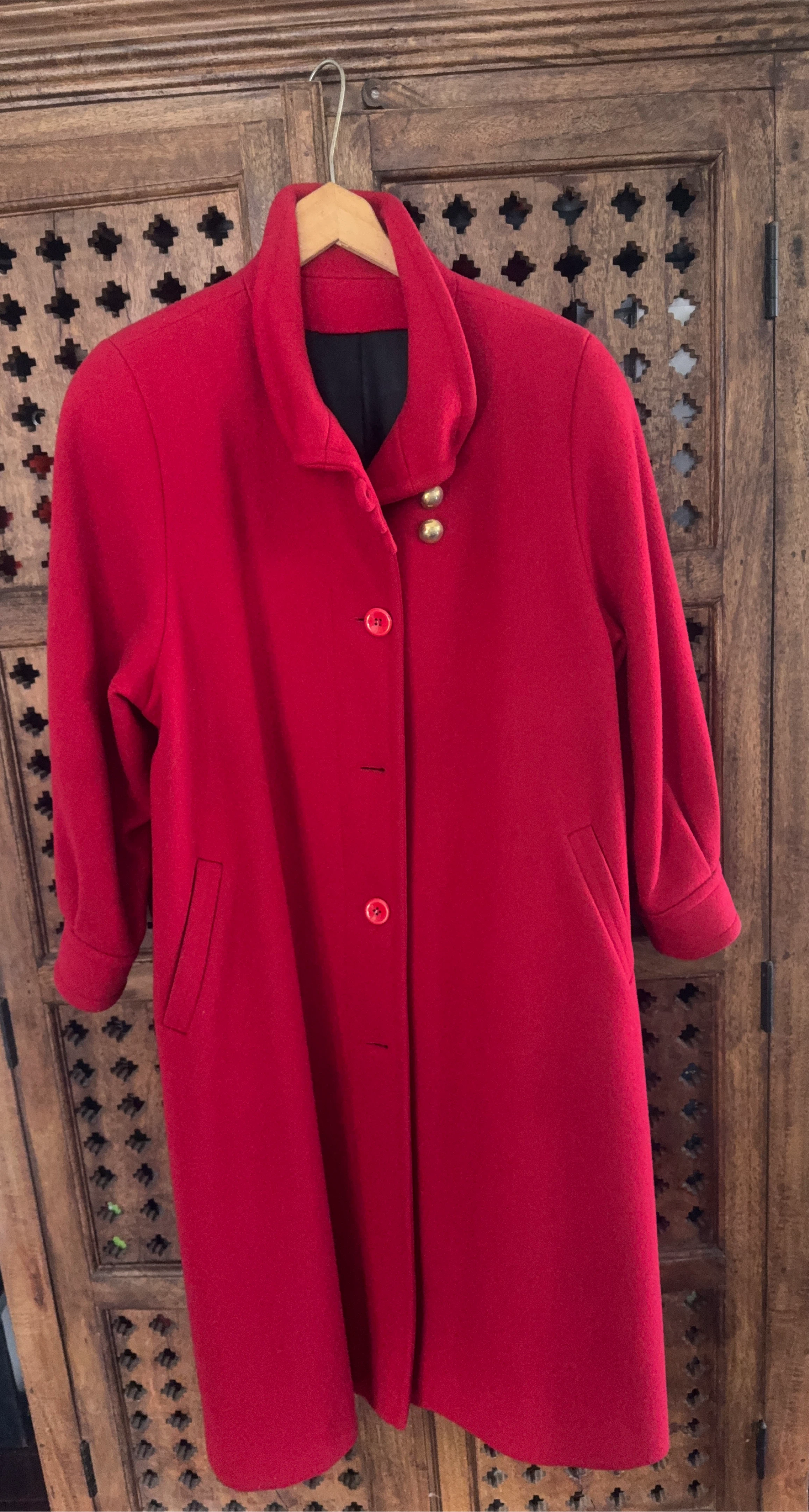 Studio Vogue Red Wool Coat Petite Size 55