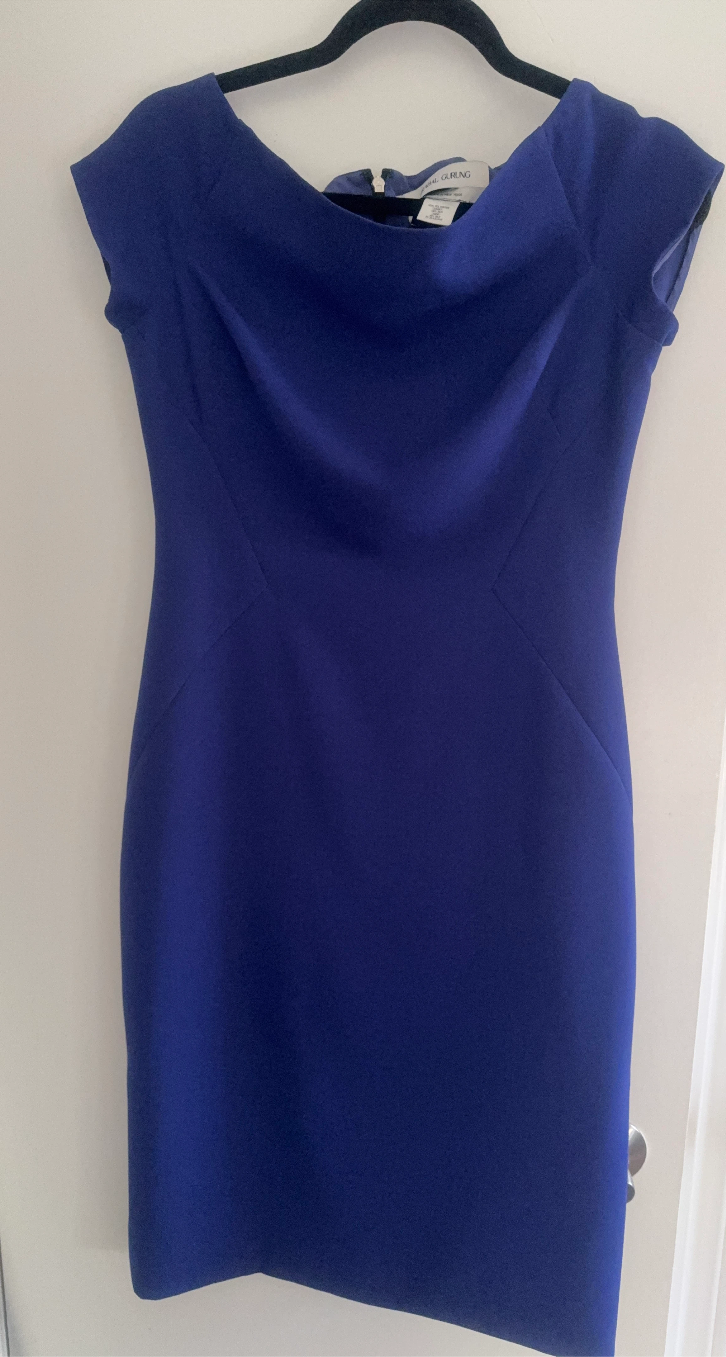 Prabal Gurung Cobalt Blue Silk Blend Sheath Dress