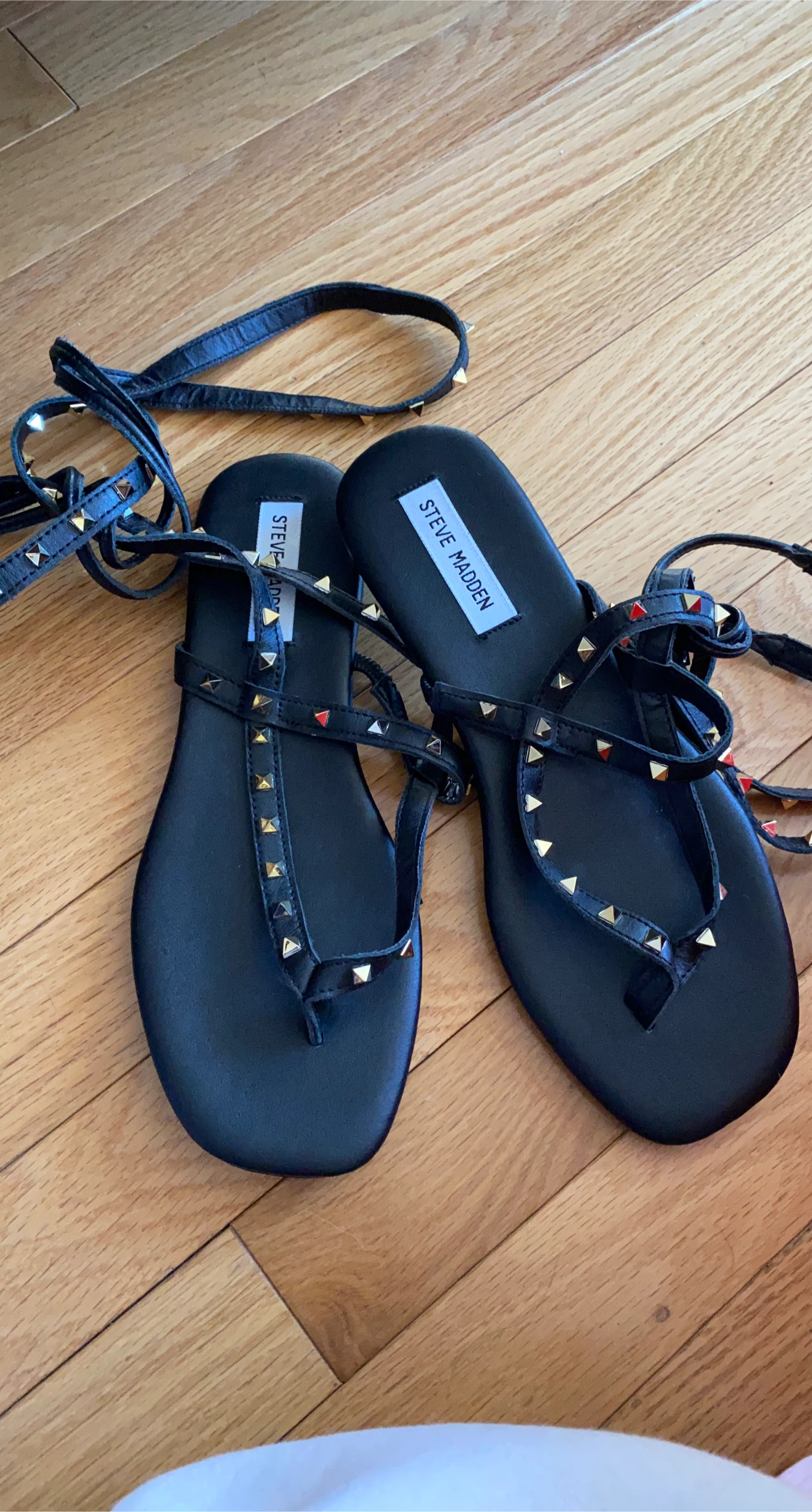 Steve Madden Black Studded Gladiator Sandals