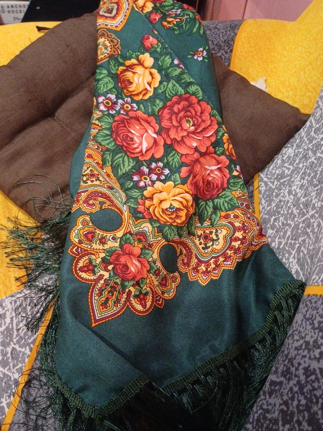 Floral Shawl with Fringe