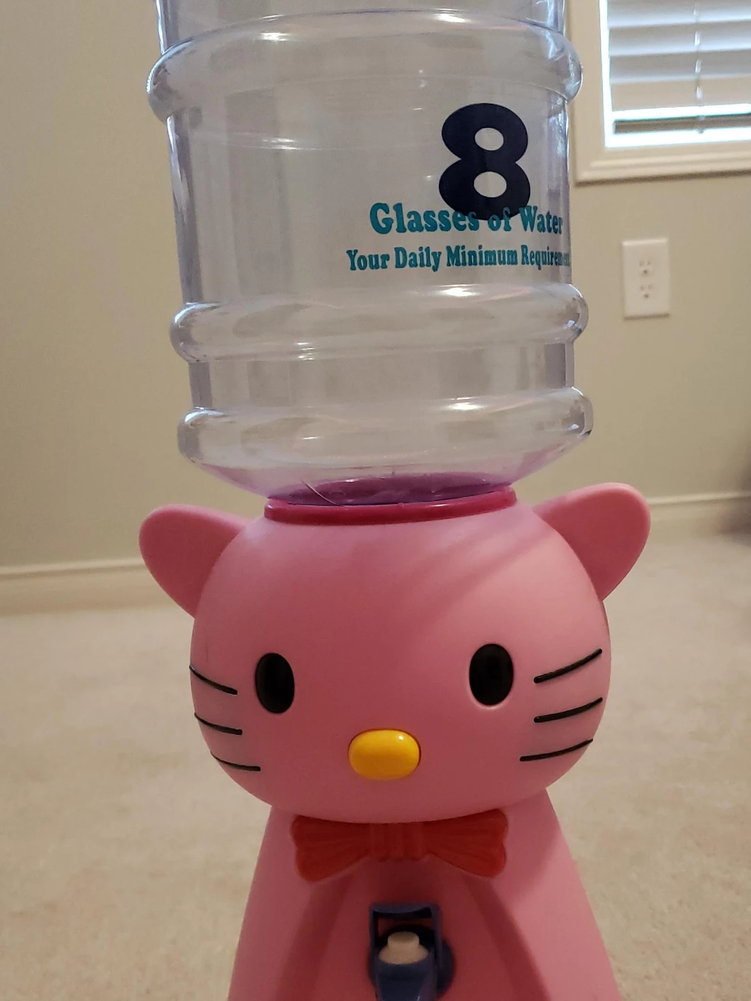 Pink Hello Kitty Water Dispenser with 8 Glasses Bottle