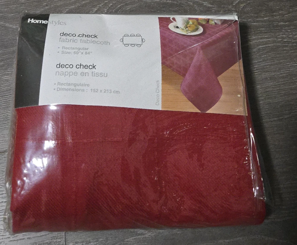 Homestyles Deco Check Fabric Tablecloth - 60"x84" 🤎 - photo 2