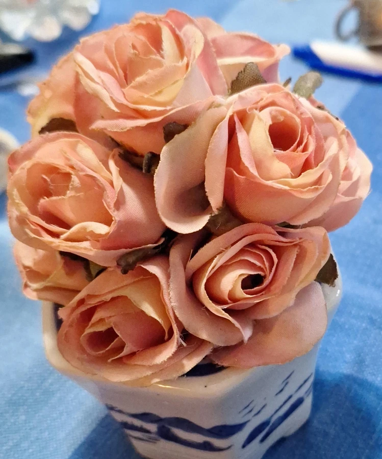 Artificial Rose Bouquet in Decorative Pot