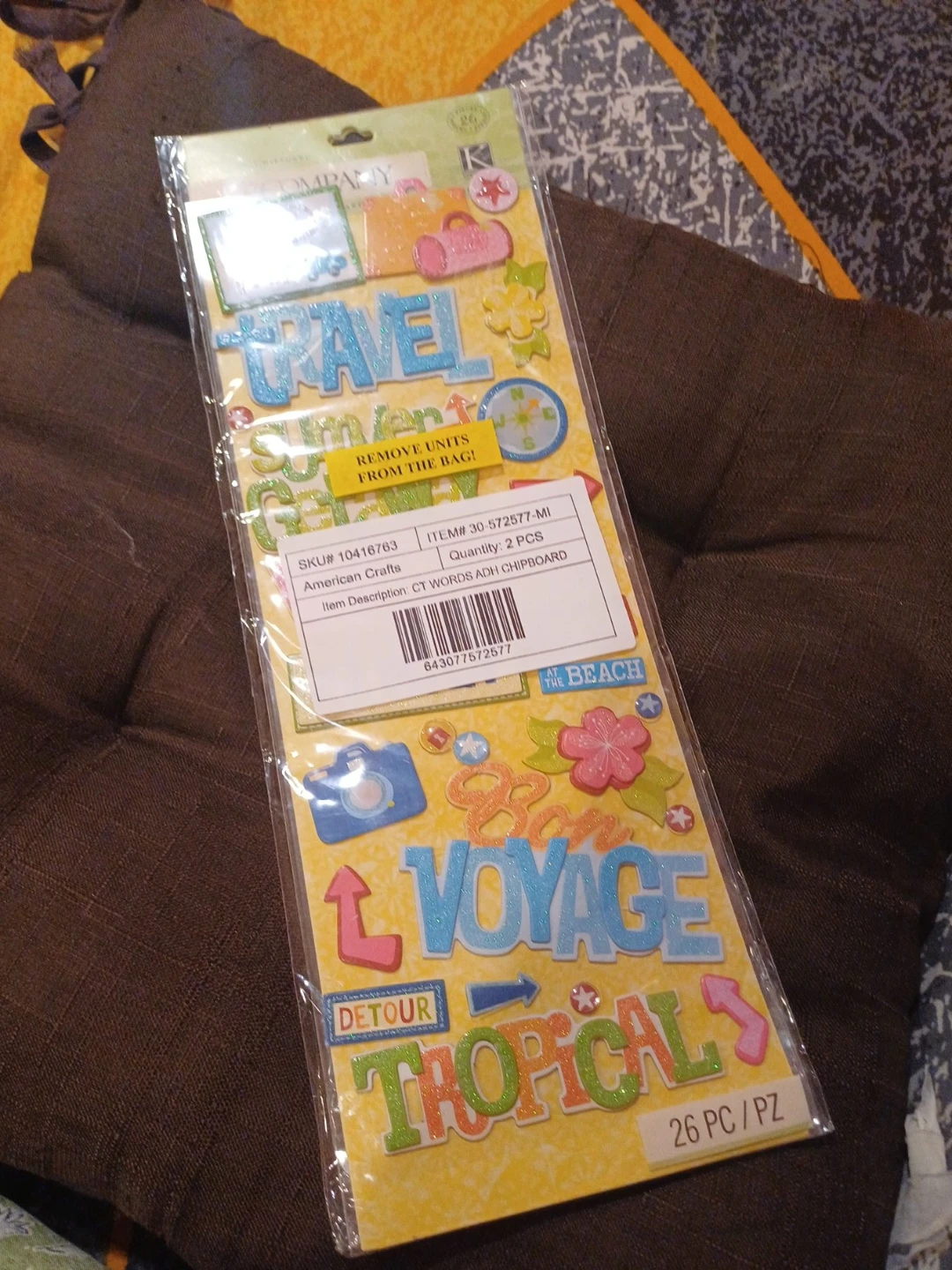 American Crafts Travel Chipboard Stickers