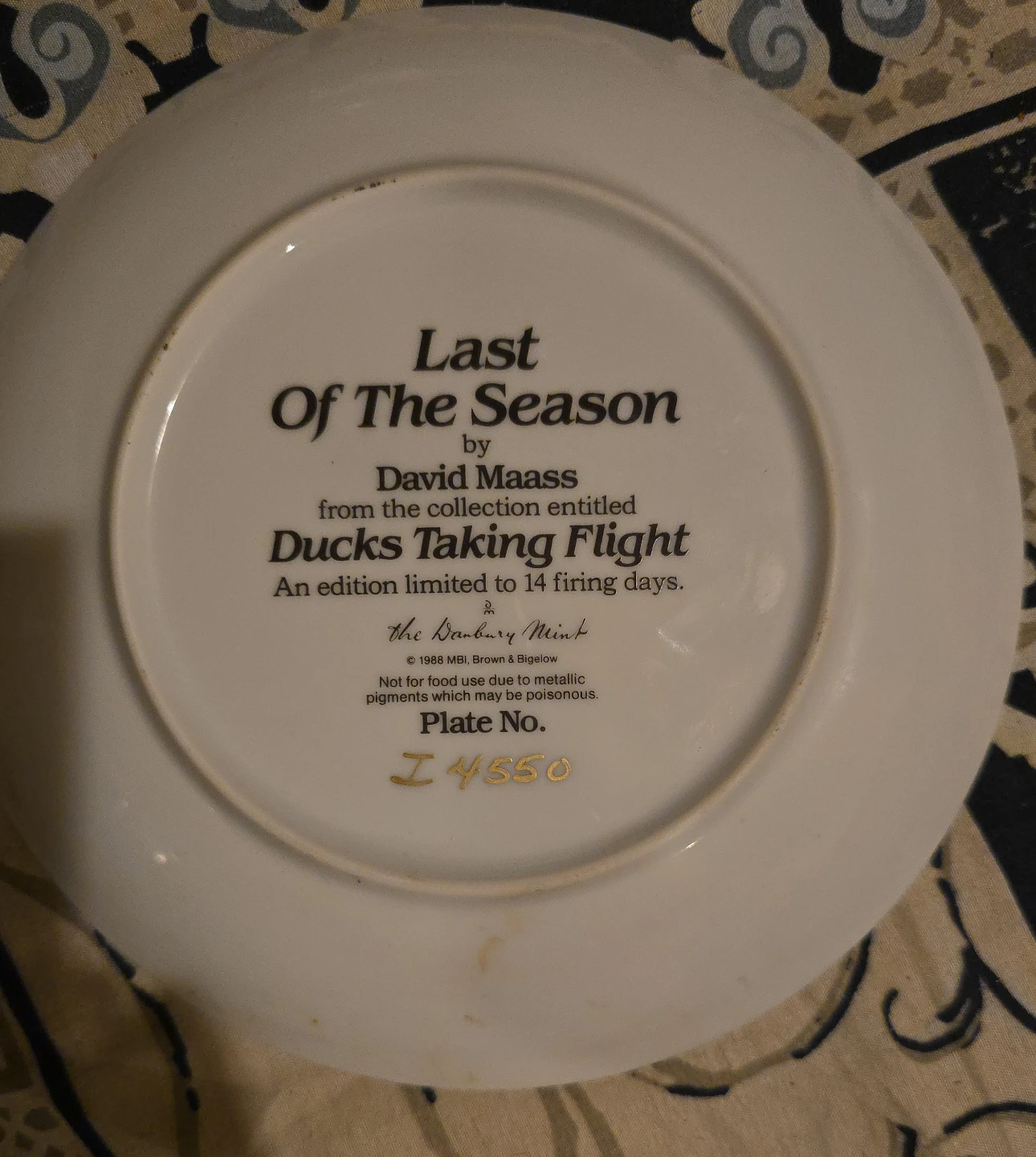 David Maass "Last Of The Season" Collector Plate