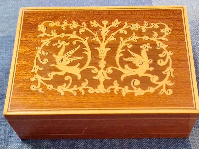 Wooden Decorative Box with Inlay Design