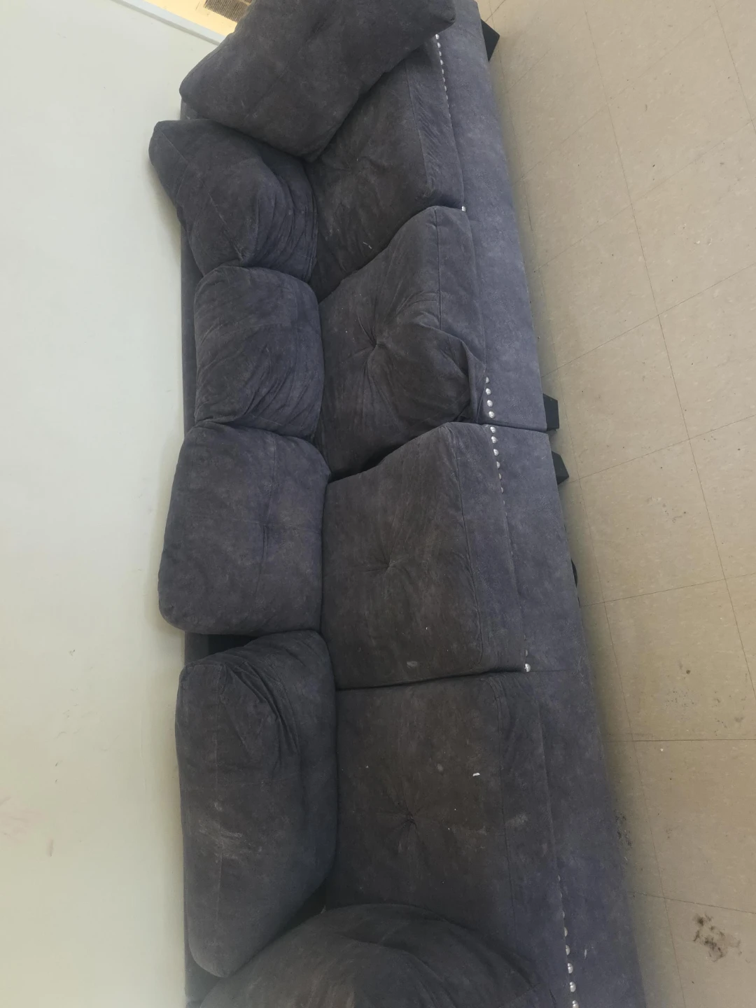 MOVE OUT SALE- Dark Grey Tufted Sofa