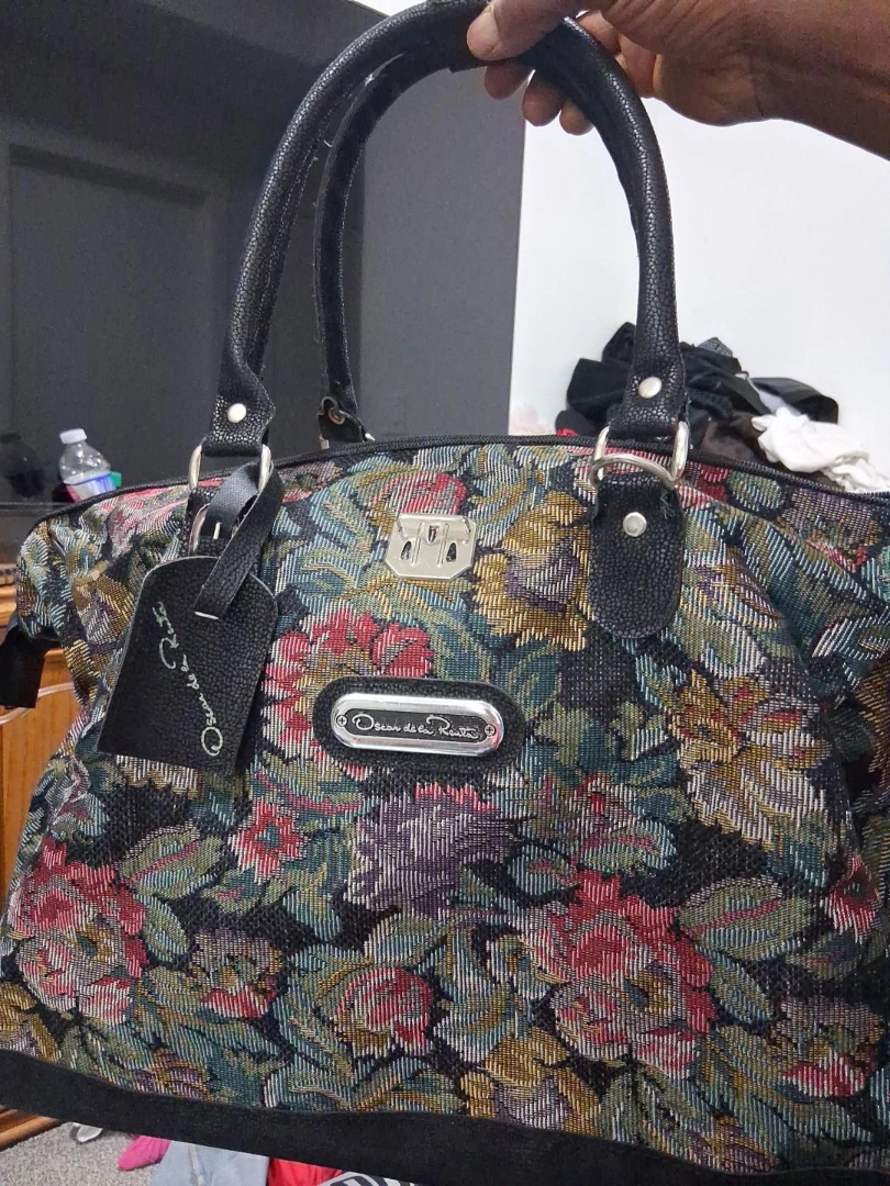 Oscar de la Renta Floral Tapestry Handbag