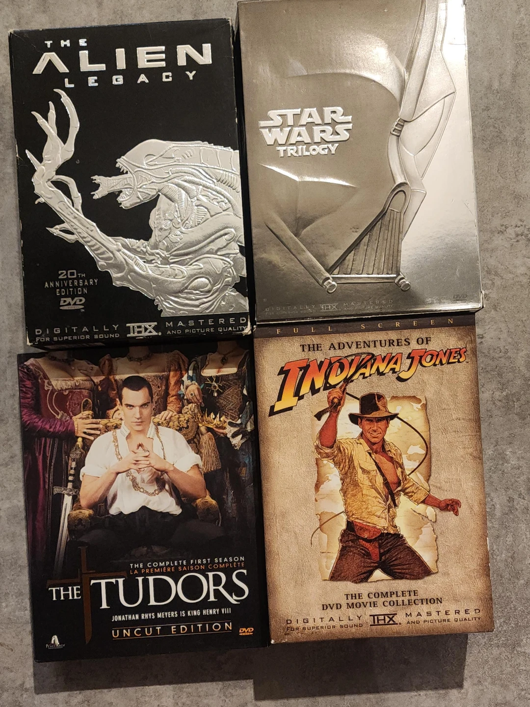 DVD Movie Collection: Alien, Star Wars, Tudors, Indiana Jones