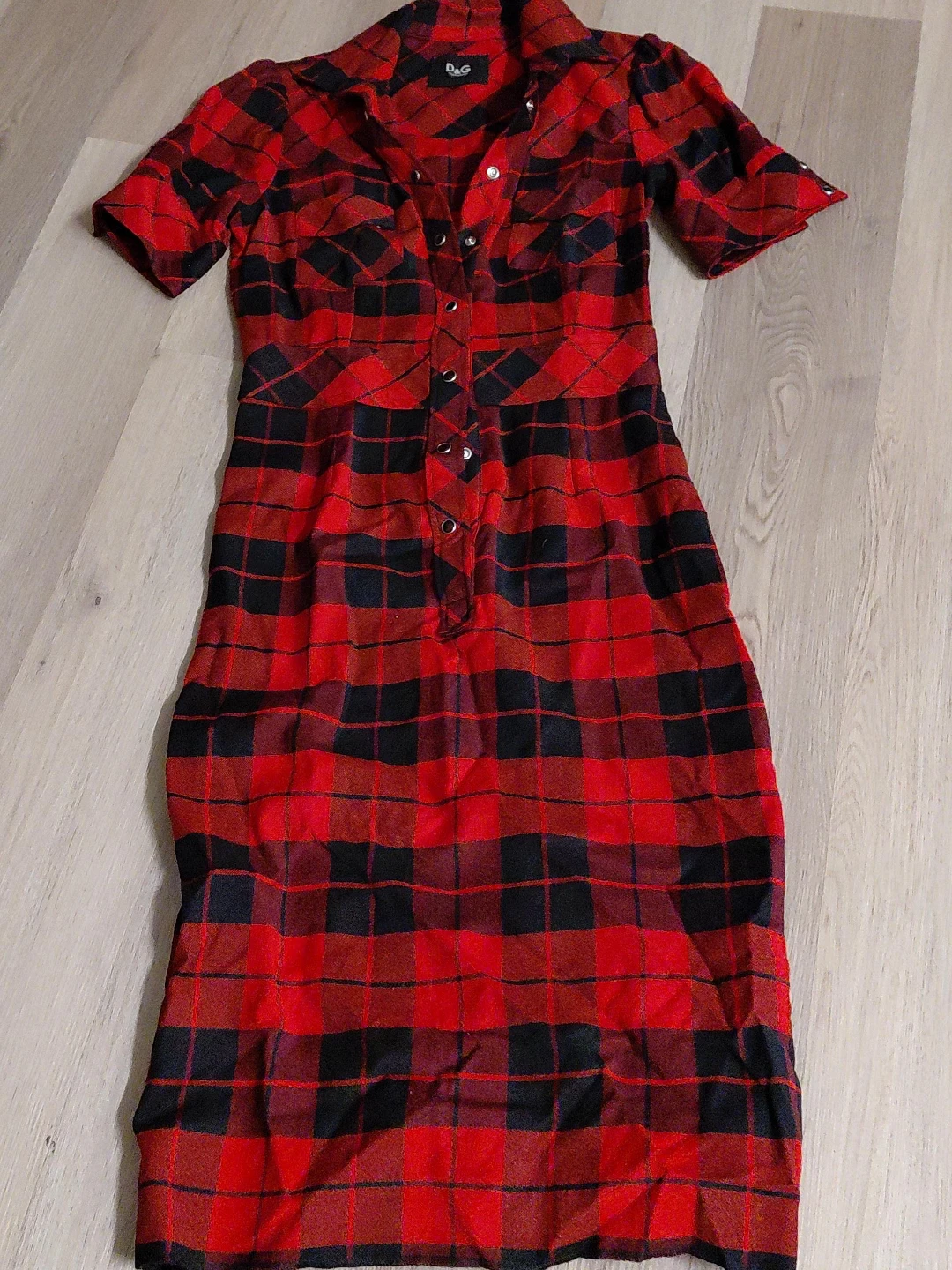 D&G Dolce & Gabbana Red Plaid Dress