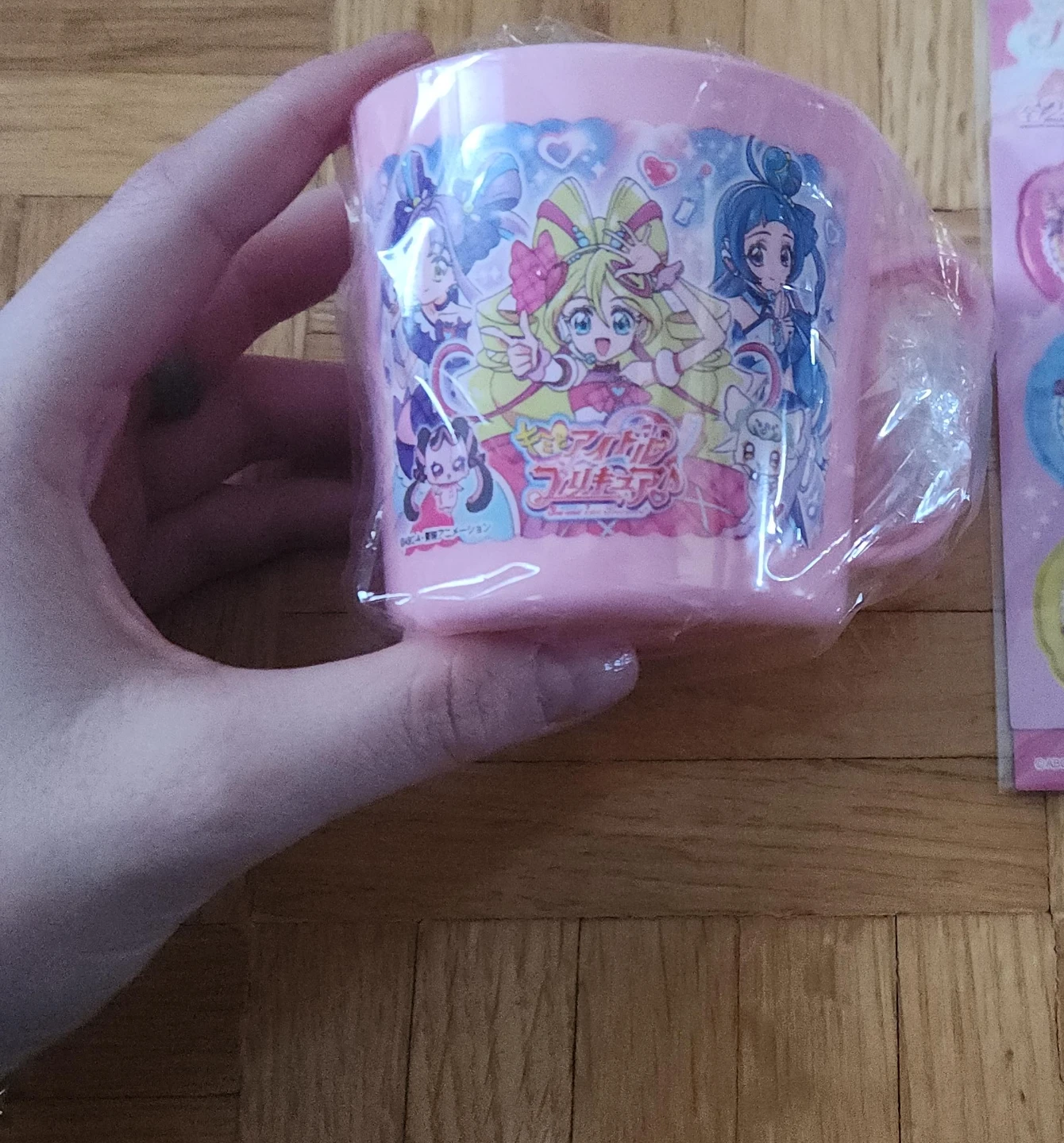 Pink "Pretty Cure" Plastic Mini Mug and Puffy Stickers Set BN - photo 2