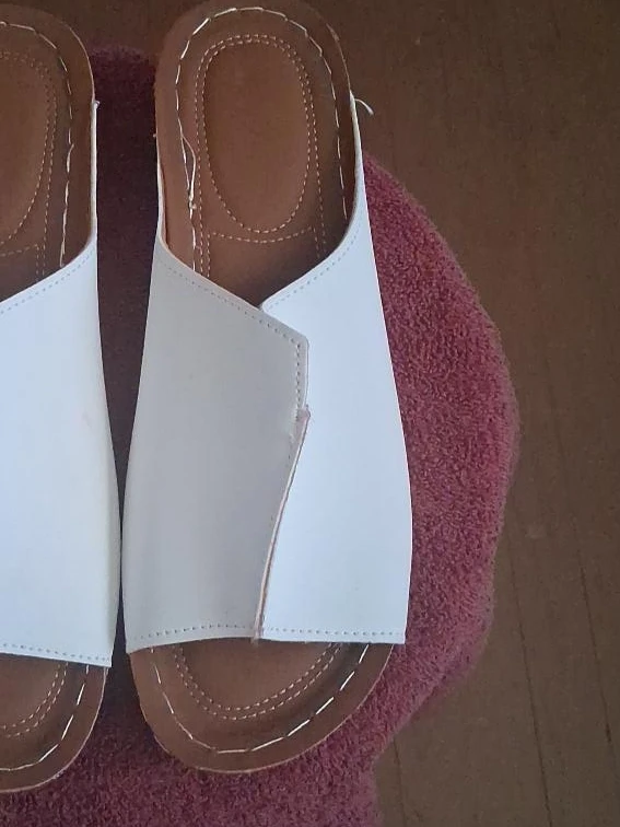 White Slip-On Slides Sandals