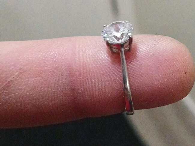 Silver Ring with Clear Stone