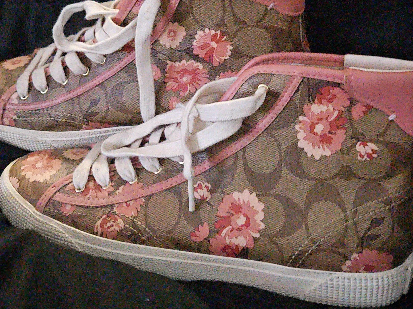 Coach Floral Print High Top Sneakers