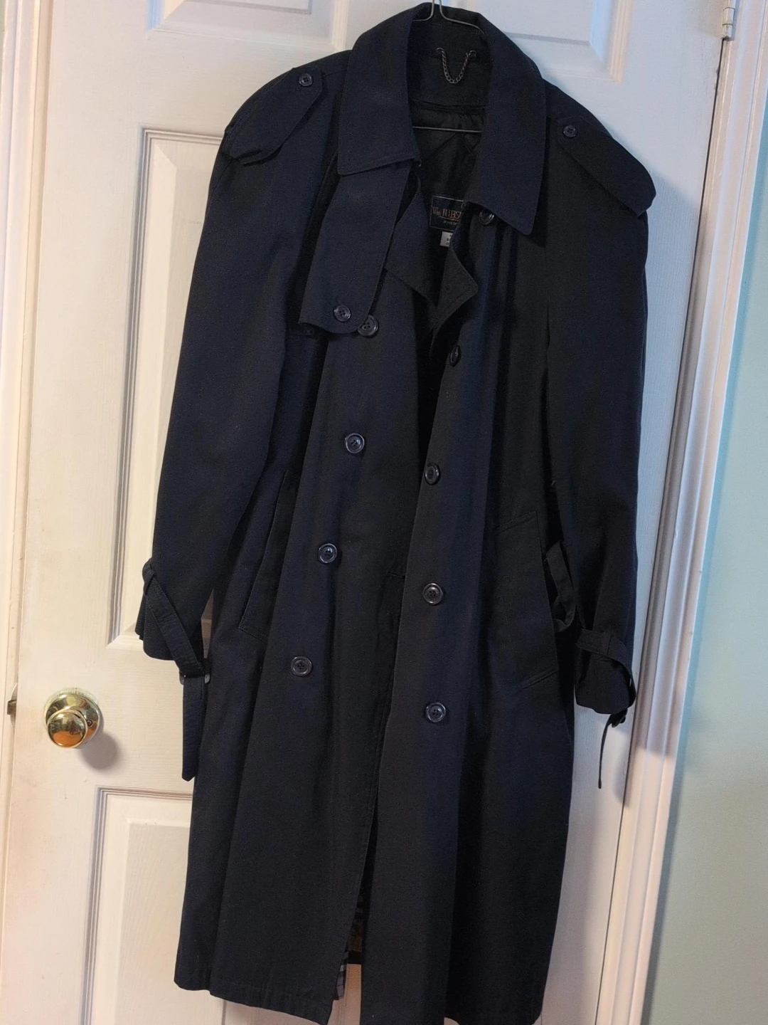London Fog Black Trench over coat