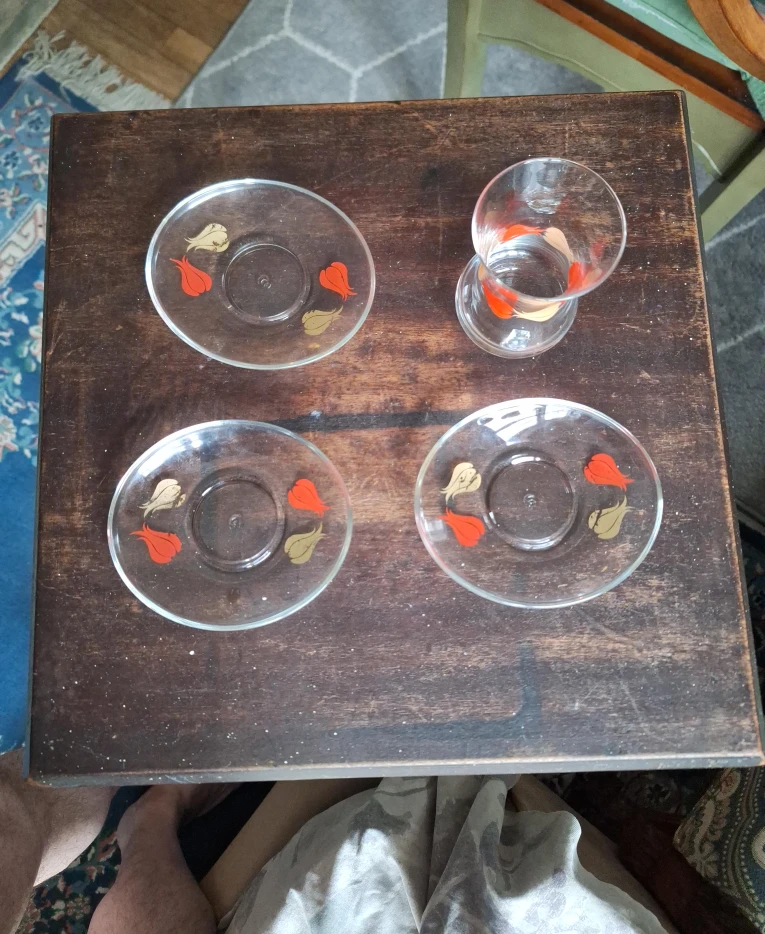 Vintage Turkish Tea Set - Glass Cups & Saucers