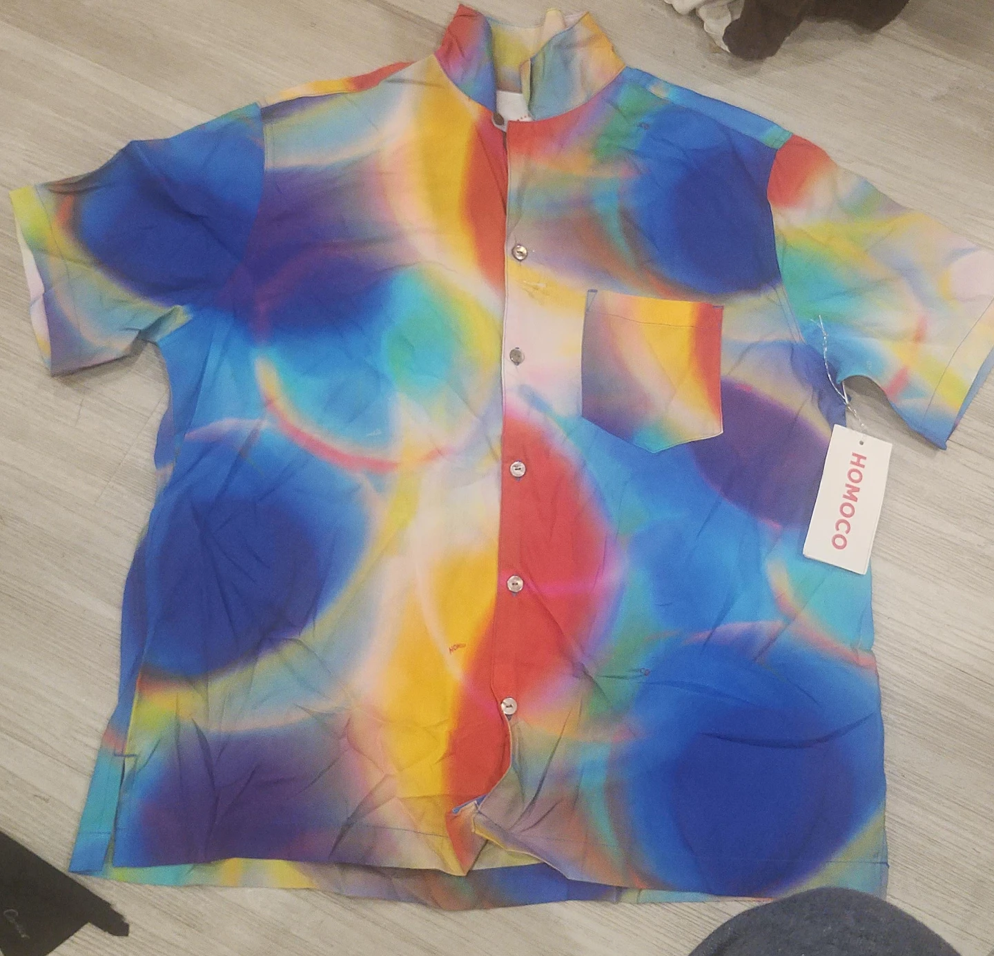 HOMOCO Colourful Patterned Short Sleeve Shirt